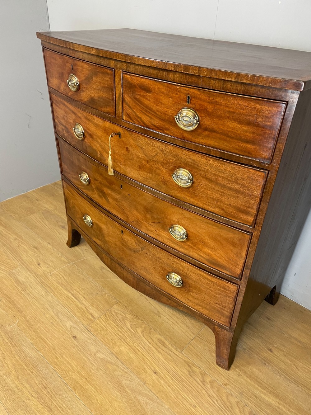 George Third mahogany bow front chest of drawers  View XVI