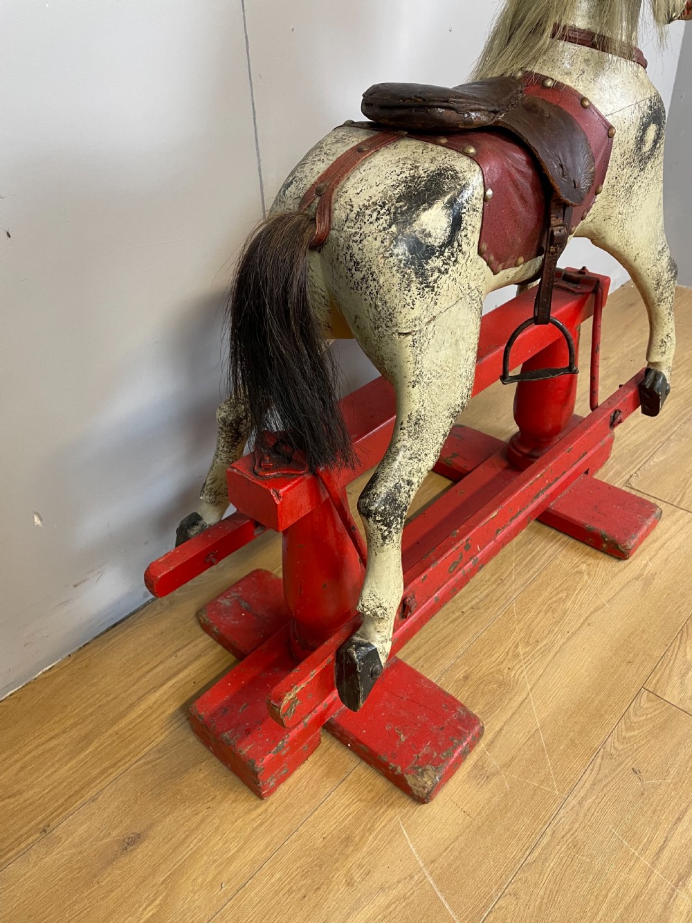 Edwardian carved wood rocking horse circa 1910 View V