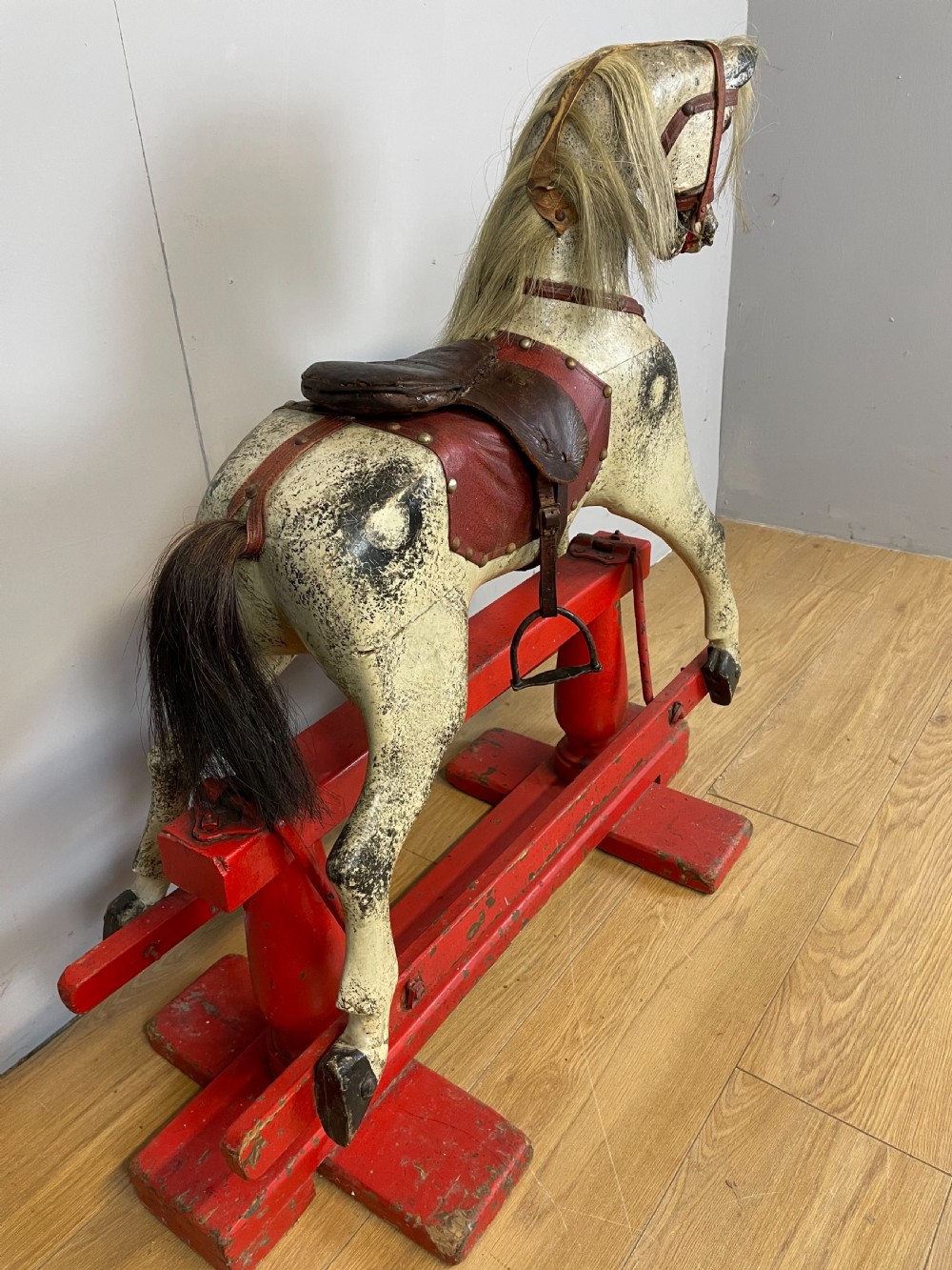 Edwardian carved wood rocking horse circa 1910 View VI