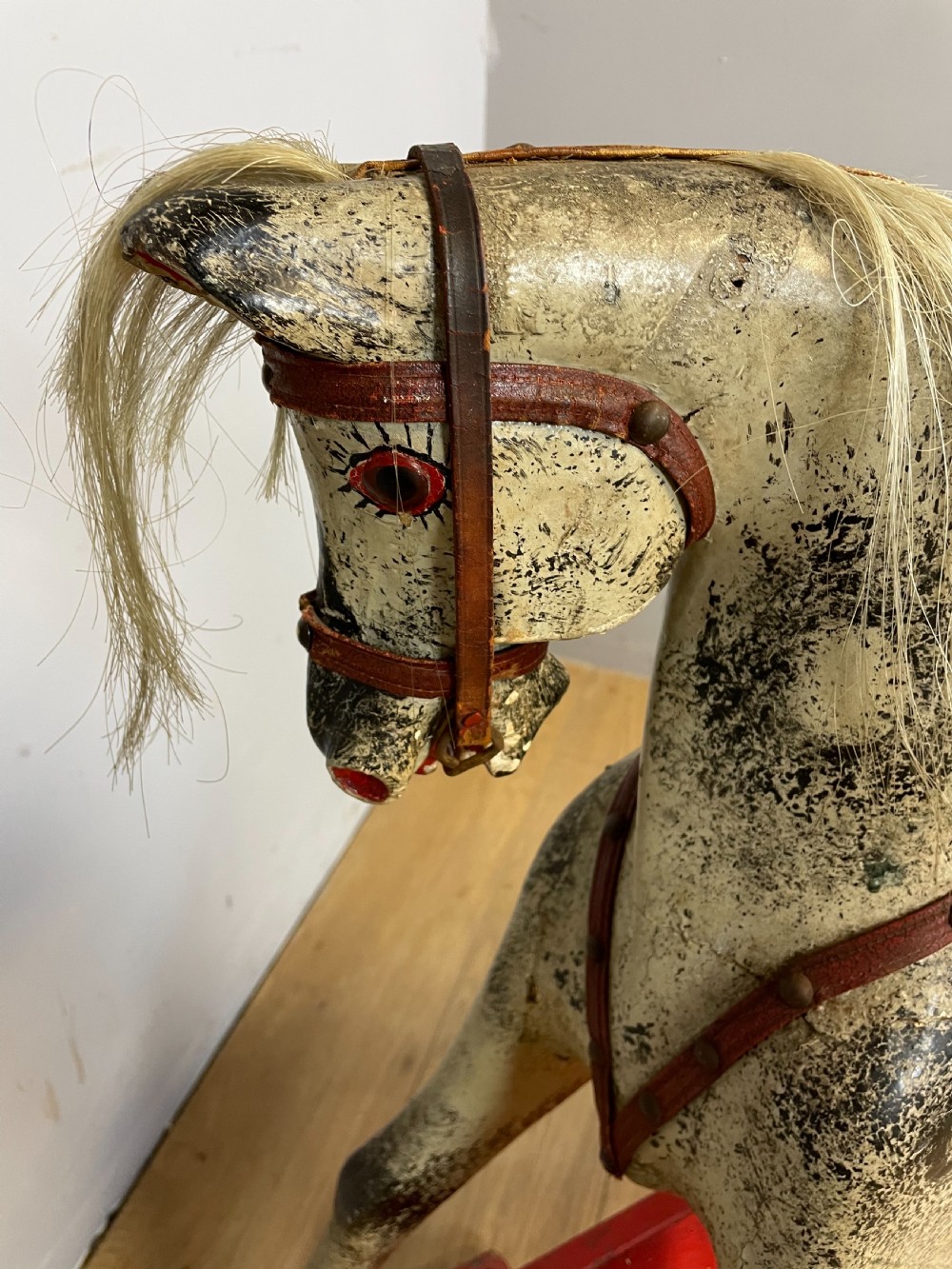 Edwardian carved wood rocking horse circa 1910 View VIII