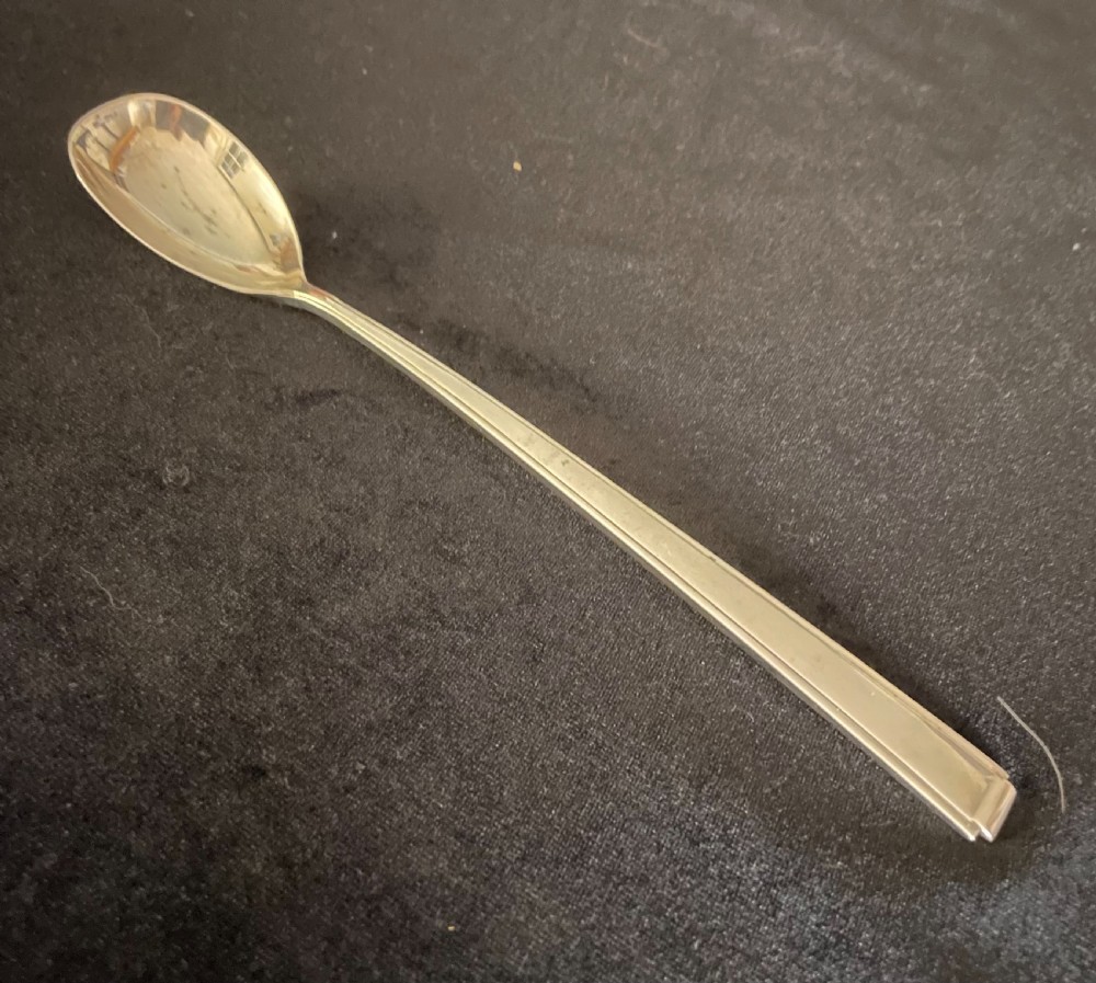 Art Deco long handled egg spoon Sheffield 1937