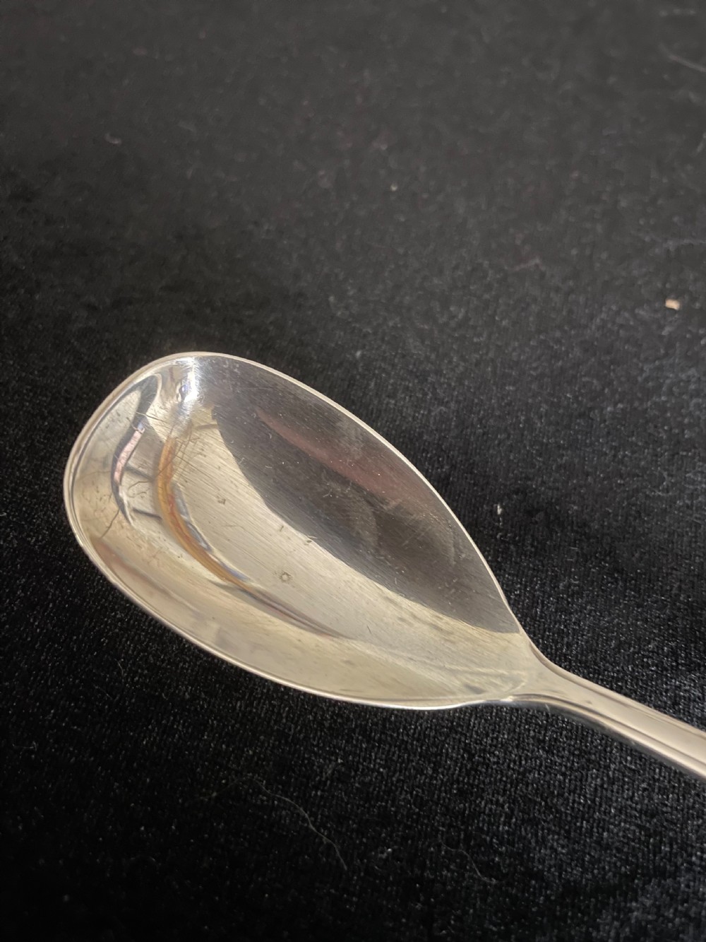 Art Deco long handled egg spoon Sheffield 1937 View III