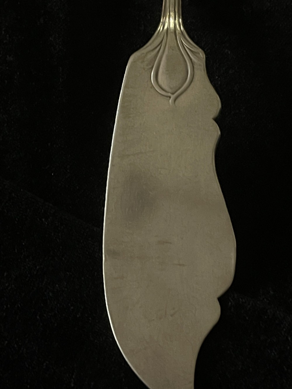 Solid silver engraved butter knife Sheffield 1900 View VII