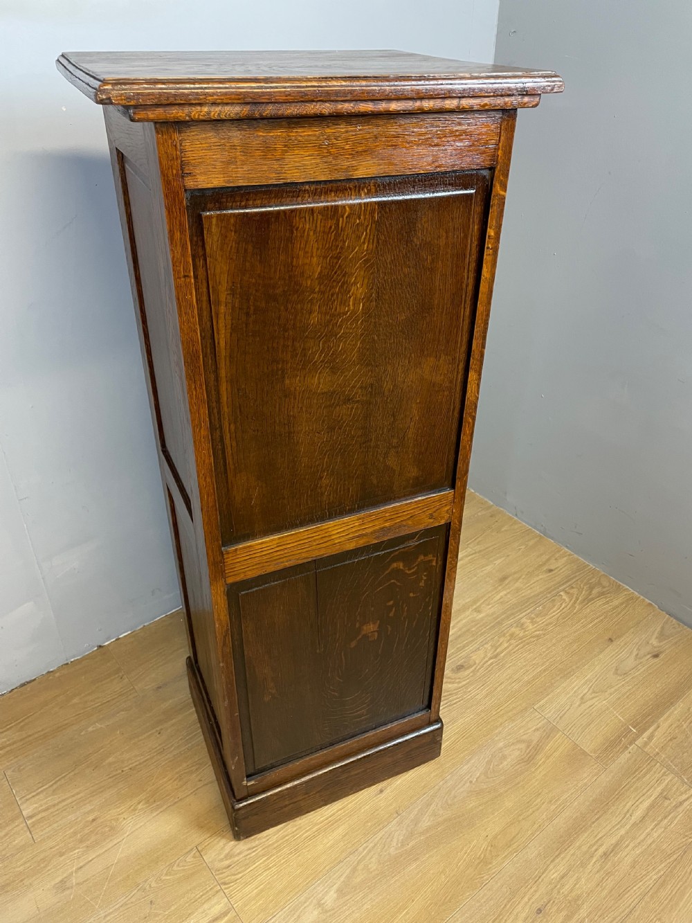 Solid oak tambour fronted filing drawers View IX