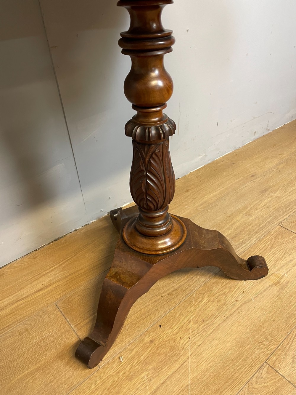 Flame mahogany mid nineteenth century sewing table  View IV