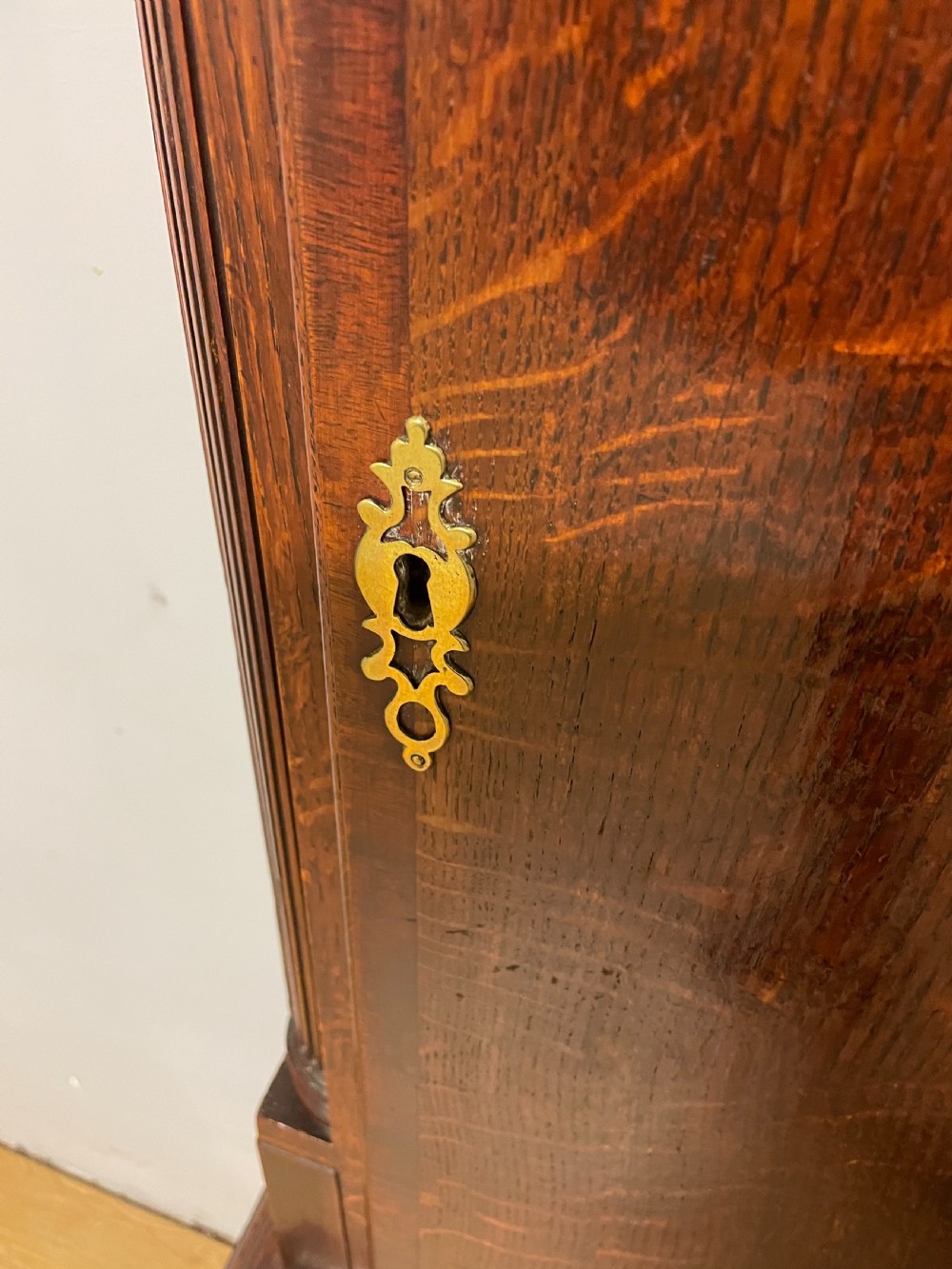 Georgian oak eight day longcase clock by Massey Newcastle  View VI
