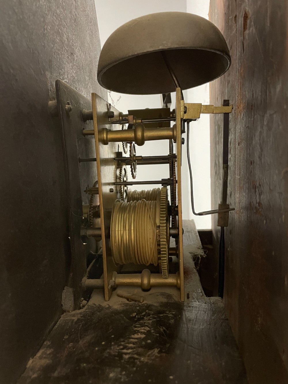 Georgian oak eight day longcase clock by Massey Newcastle  View XII