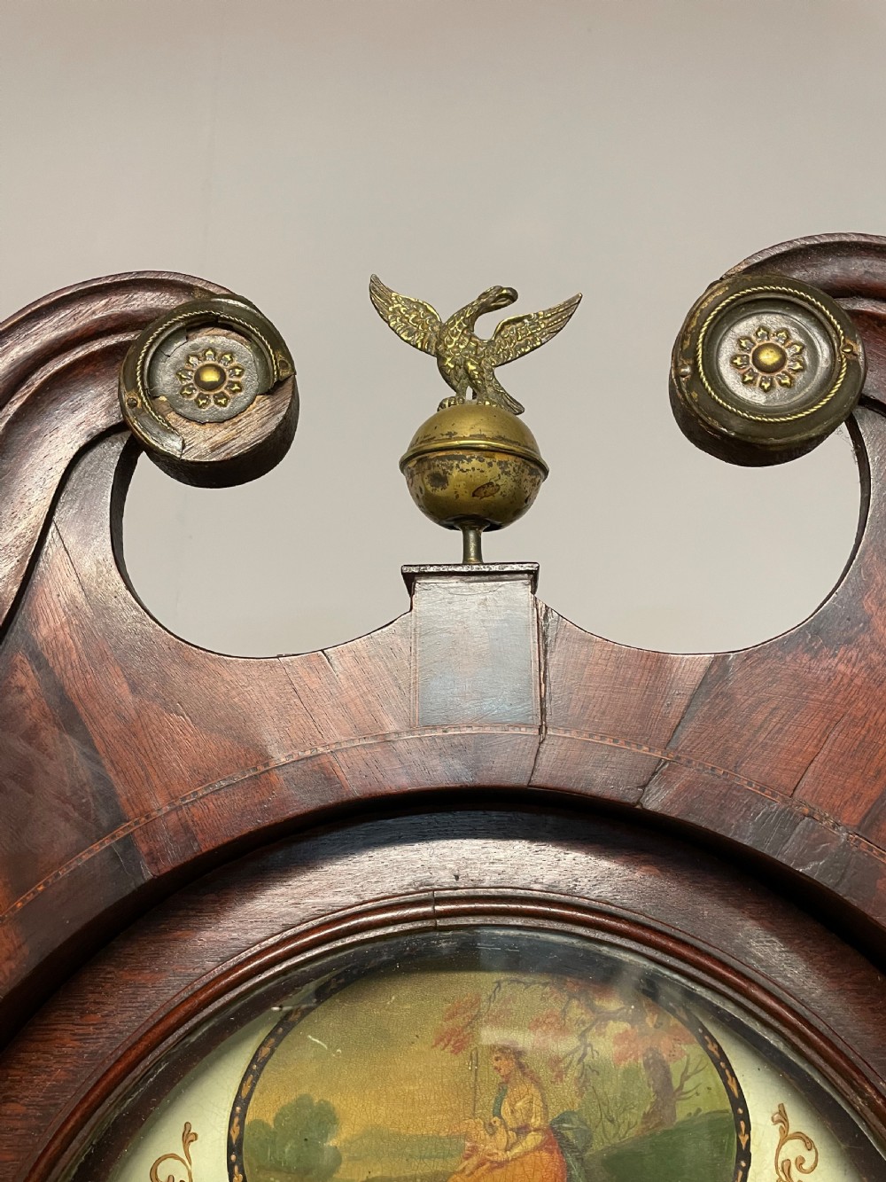Georgian oak eight day longcase clock by Massey Newcastle  View XIII