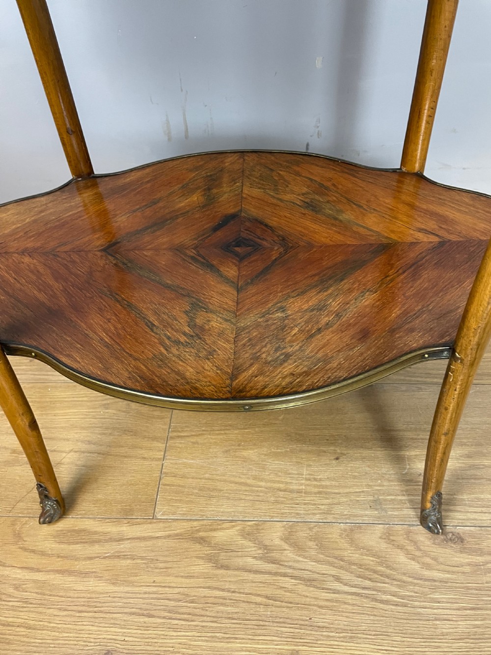 Nineteenth century inlaid rosewood two tier ormolu mounted table  View VI