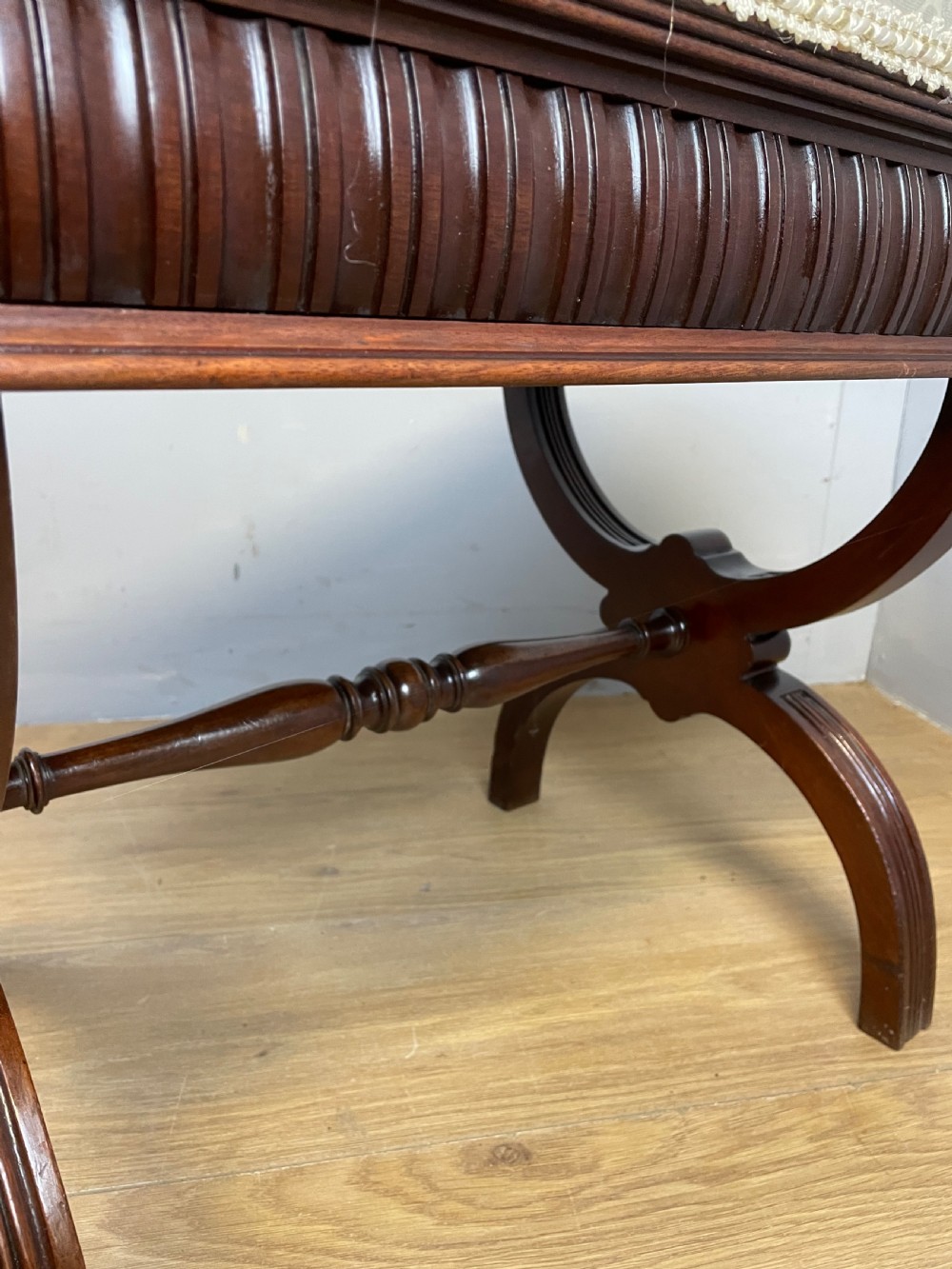 Nineteenth century mahogany x framed stool  View VII