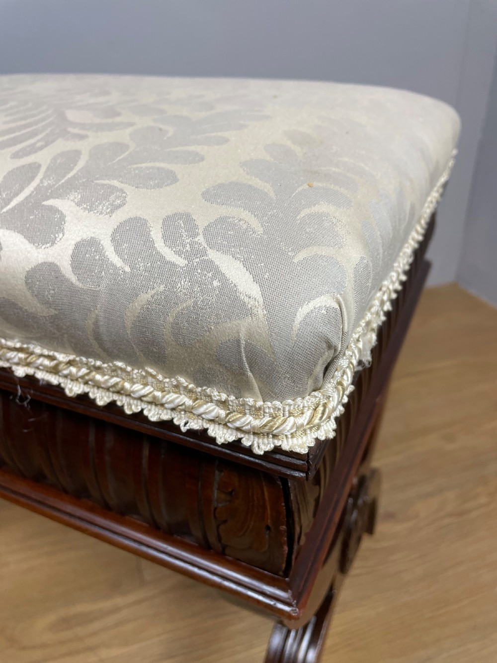 Nineteenth century mahogany x framed stool  View XII