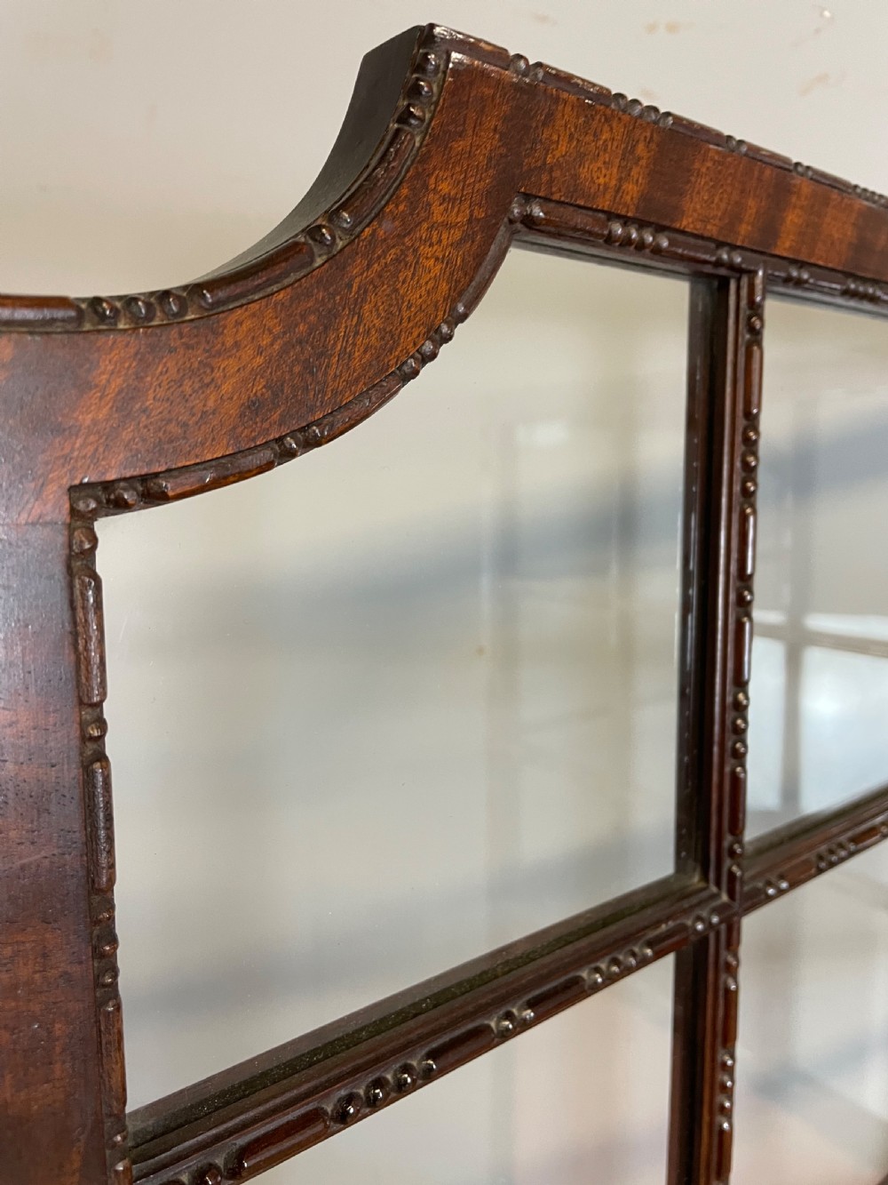 Edwardian three fold glazed mahogany screen  View II