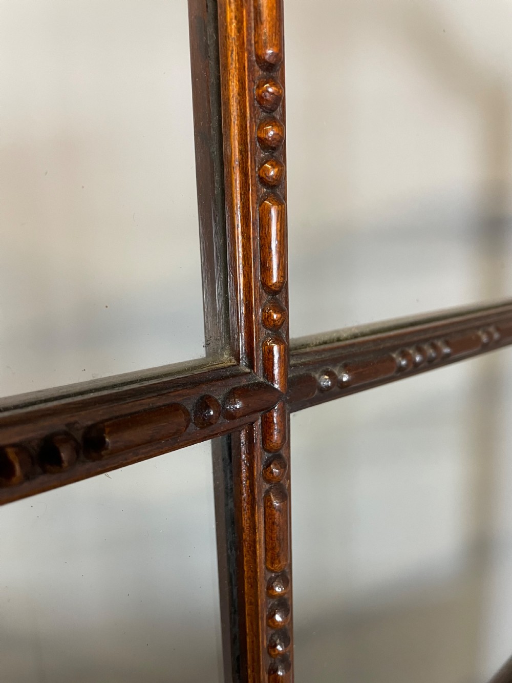 Edwardian three fold glazed mahogany screen  View VI