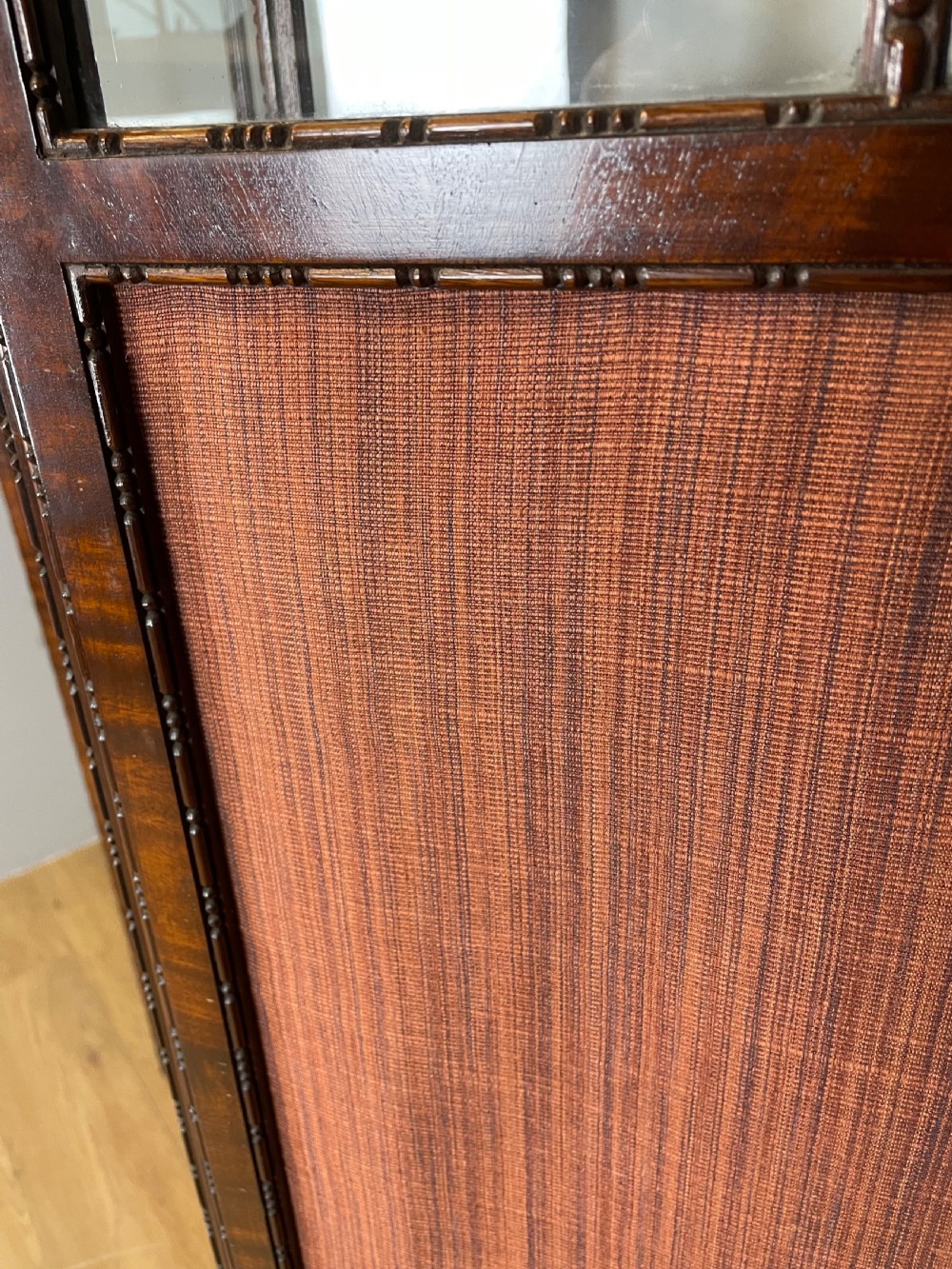Edwardian three fold glazed mahogany screen  View VII
