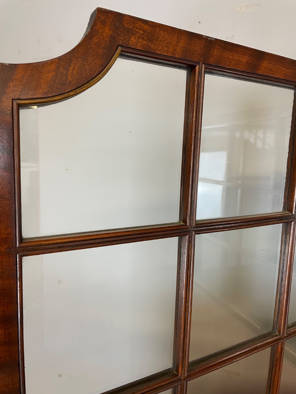 Edwardian three fold glazed mahogany screen  View IX