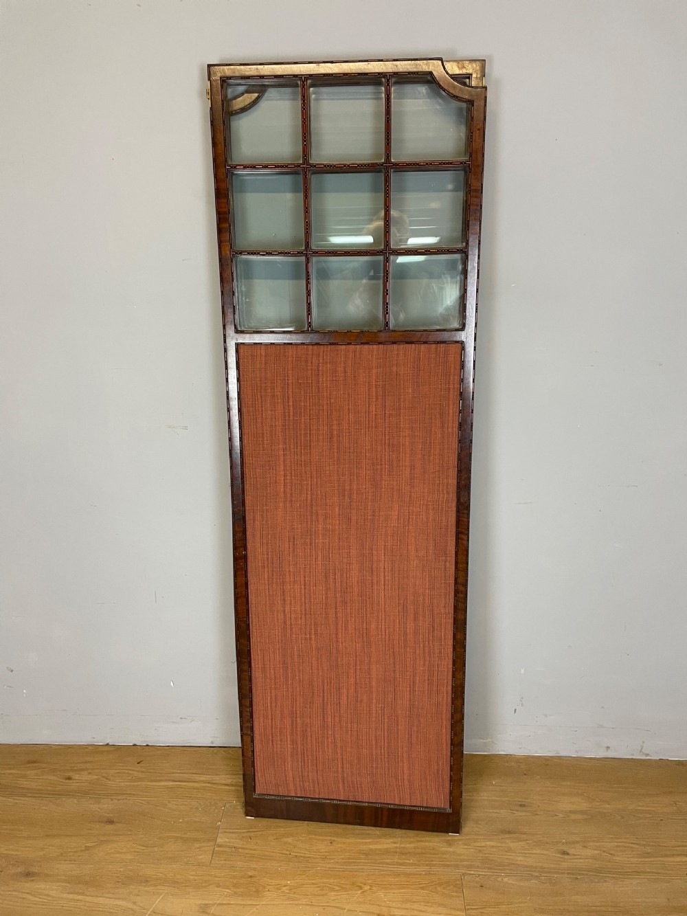 Edwardian three fold glazed mahogany screen  View XI