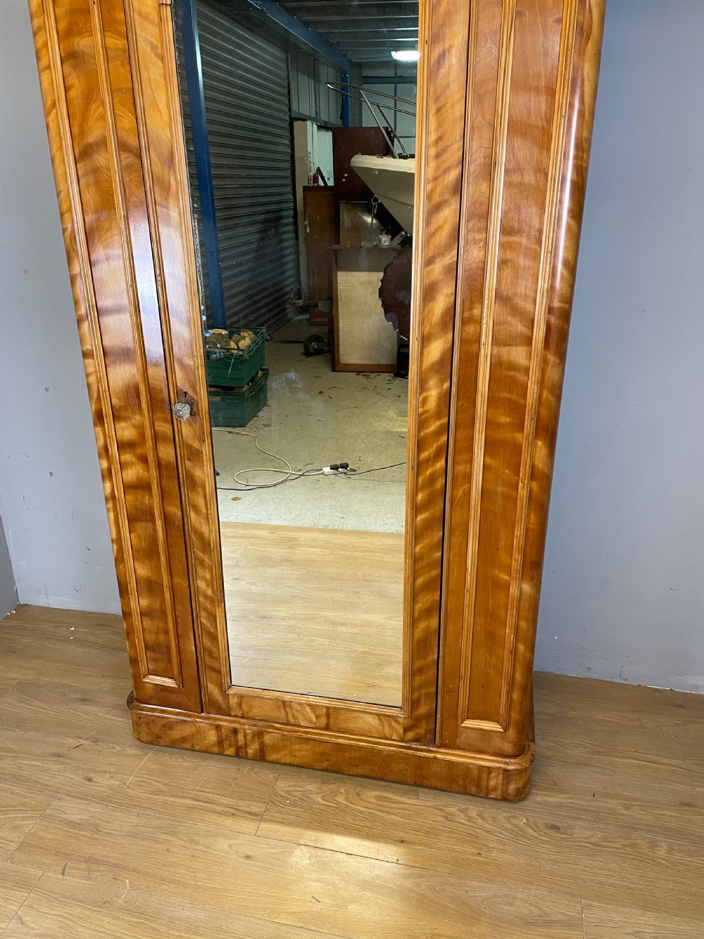 Nineteenth century satin birch wardrobe  View III
