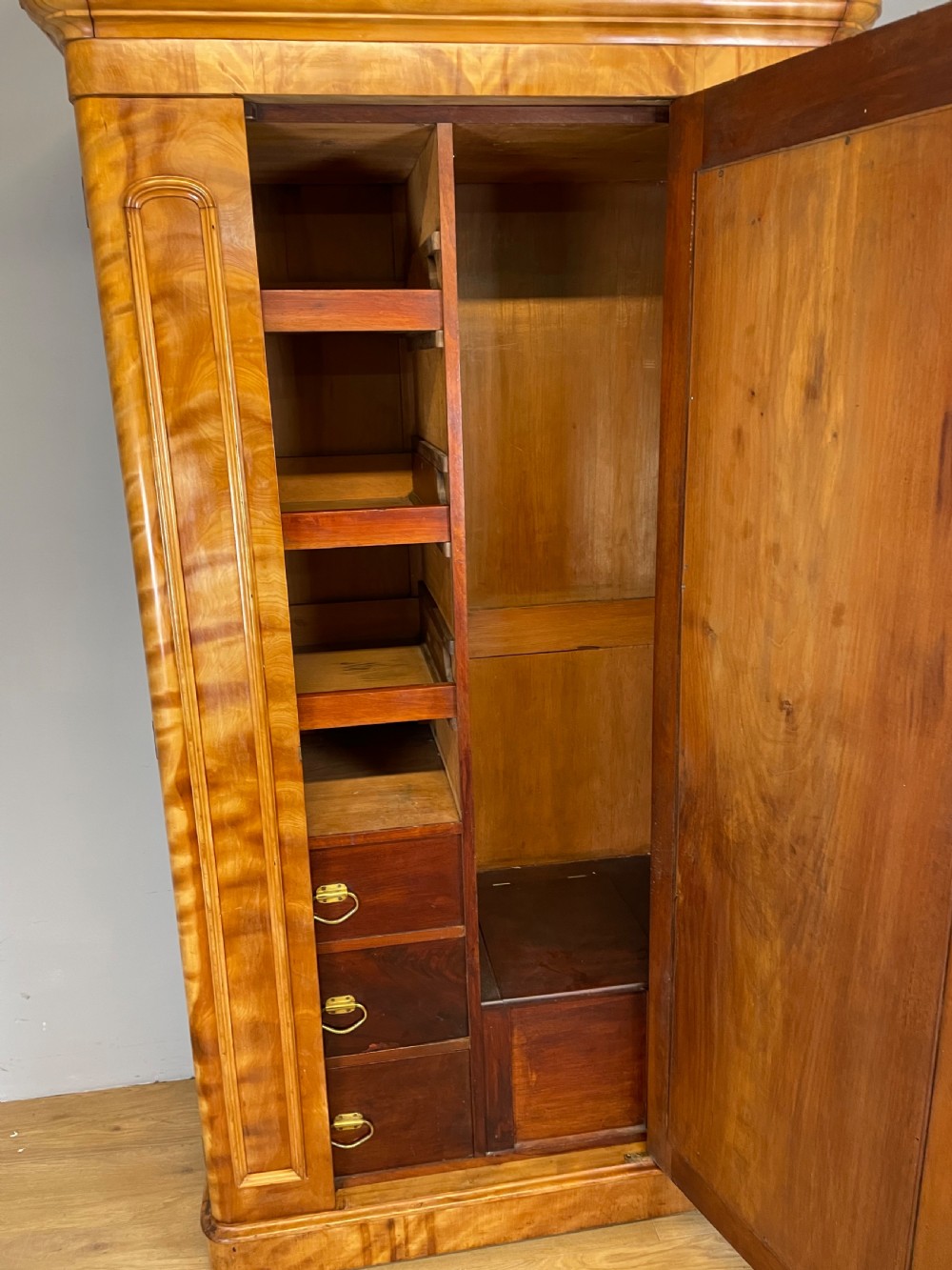 Nineteenth century satin birch wardrobe  View VI