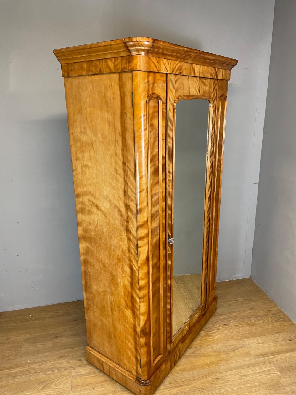 Nineteenth century satin birch wardrobe  View VIII