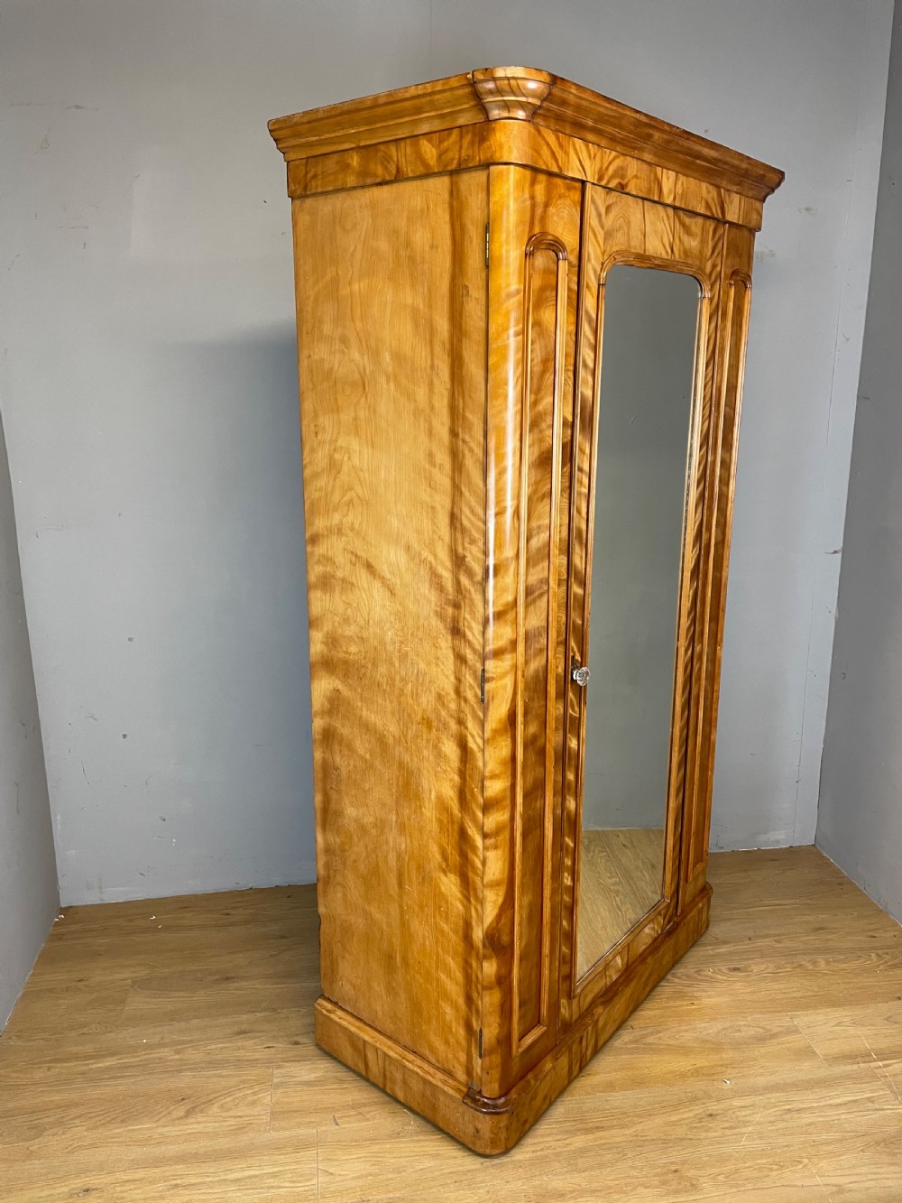 Nineteenth century satin birch wardrobe  View IX
