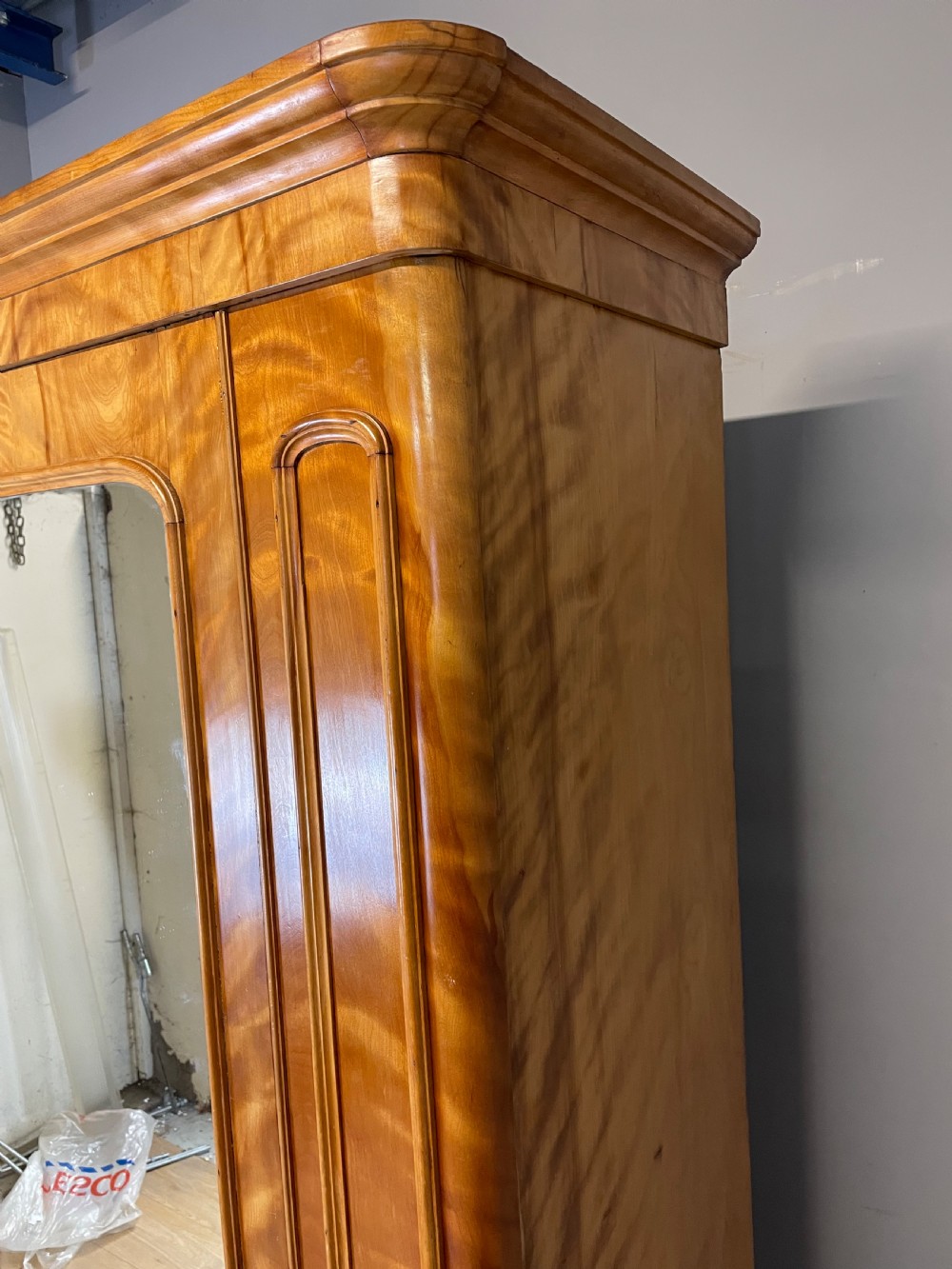 Nineteenth century satin birch wardrobe  View XI