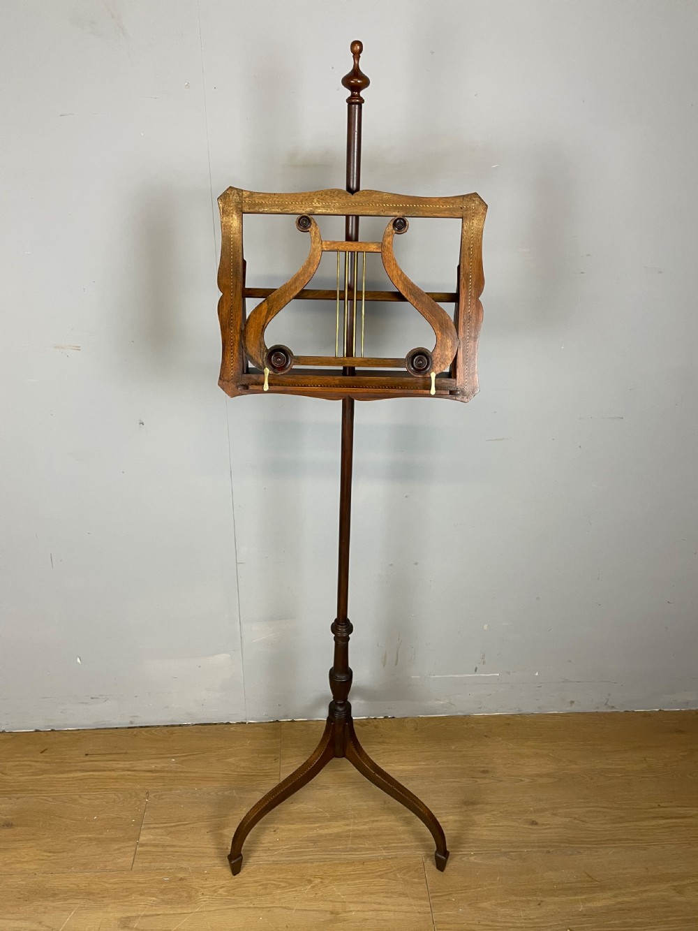 Nineteenth century inlaid mahogany music stand  View IV