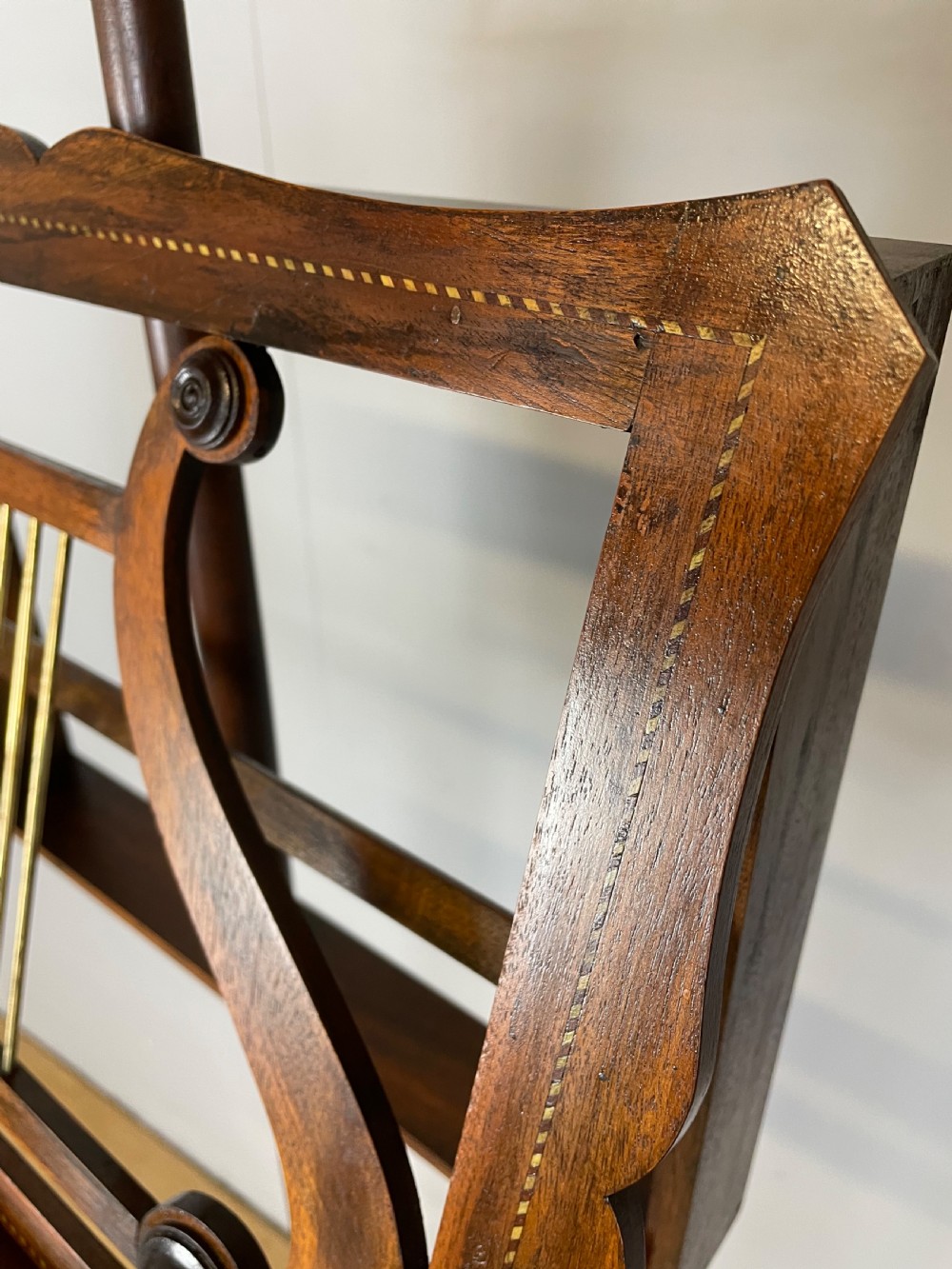 Nineteenth century inlaid mahogany music stand  View V