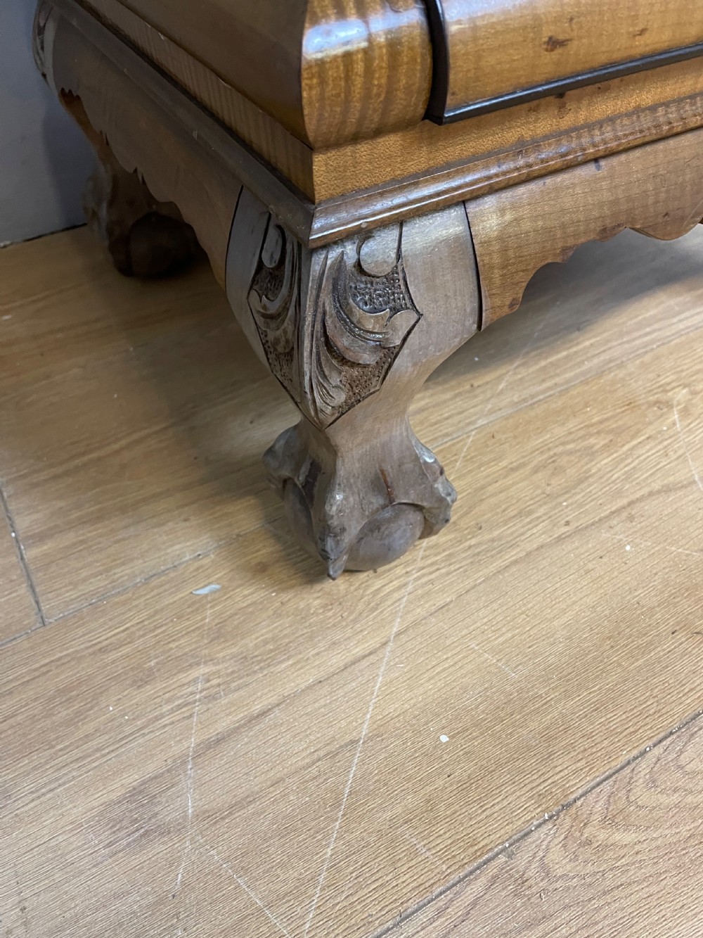 Nineteenth century inlaid walnut bedside cupboard  View X