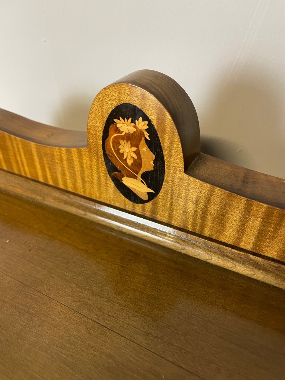 Nineteenth century inlaid walnut bedside cupboard  View XII