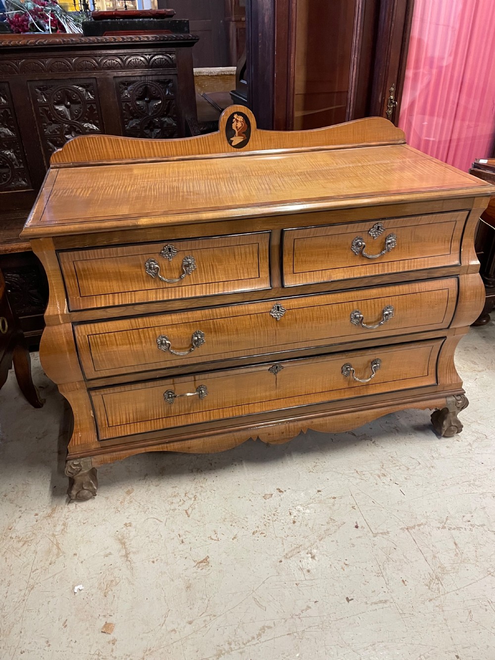 Nineteenth century inlaid walnut bedside cupboard  View XIV