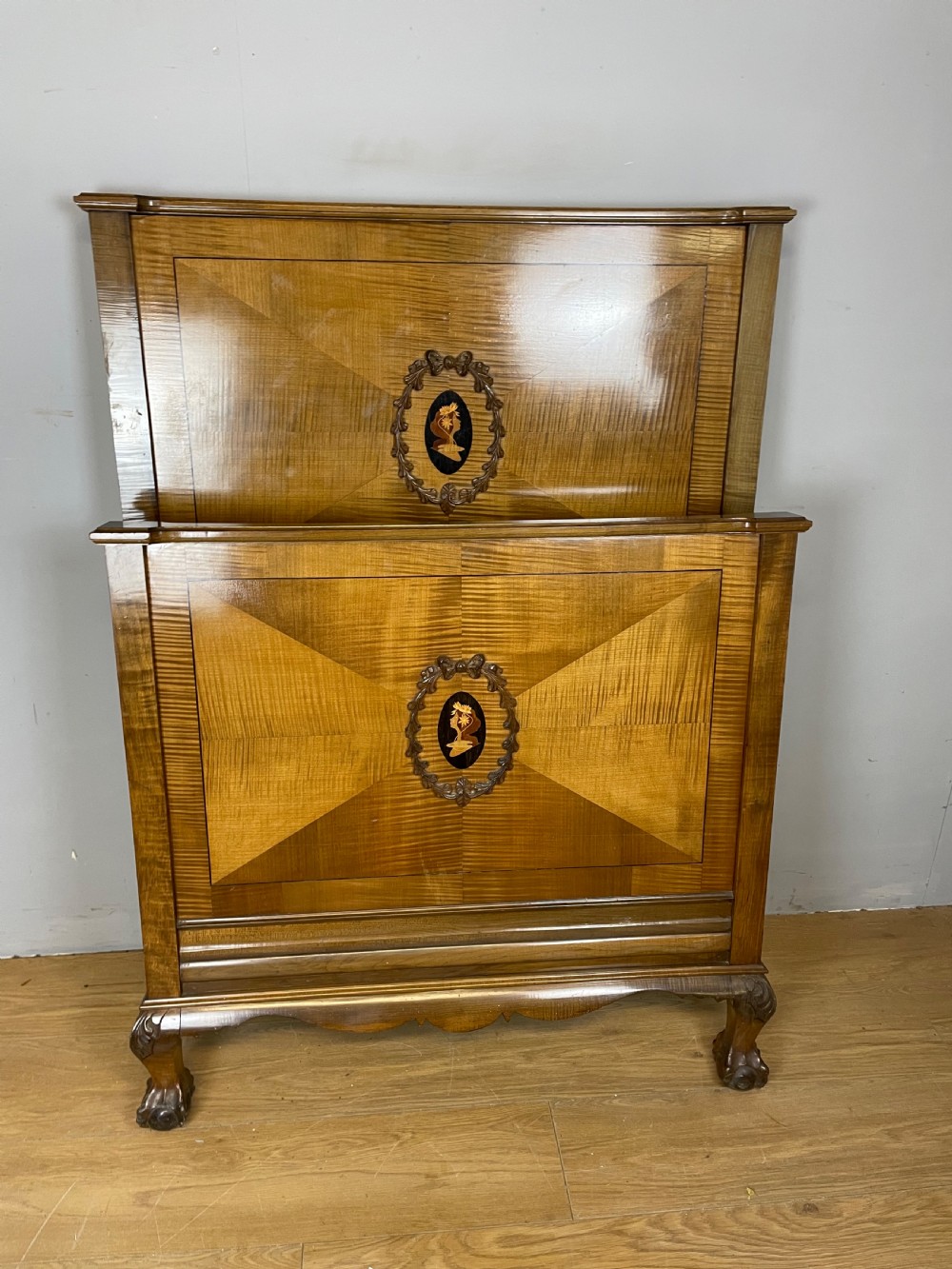 Nineteenth century inlaid walnut bedside cupboard  View XV