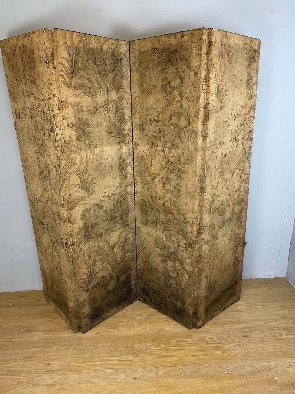Nineteenth century country house painted four panel screen  View VIII