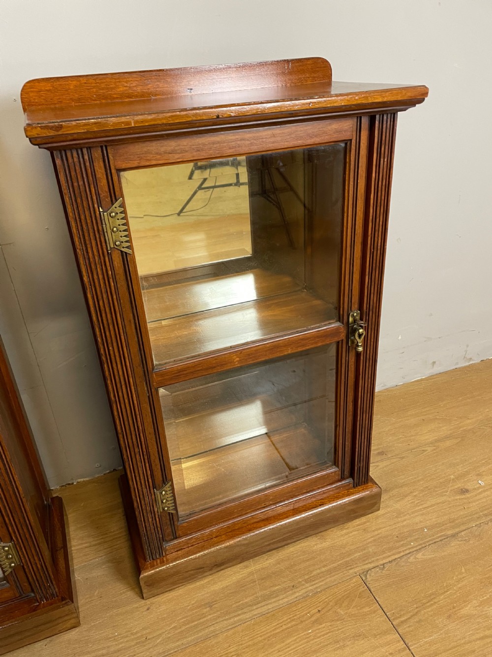 Small  pair of freestanding glazed walnut cabinets  View VI