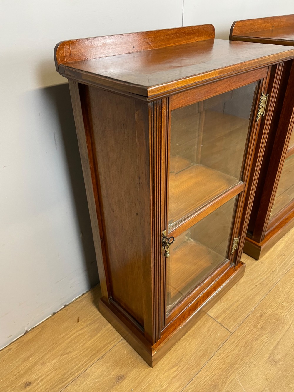 Small  pair of freestanding glazed walnut cabinets  View VIII