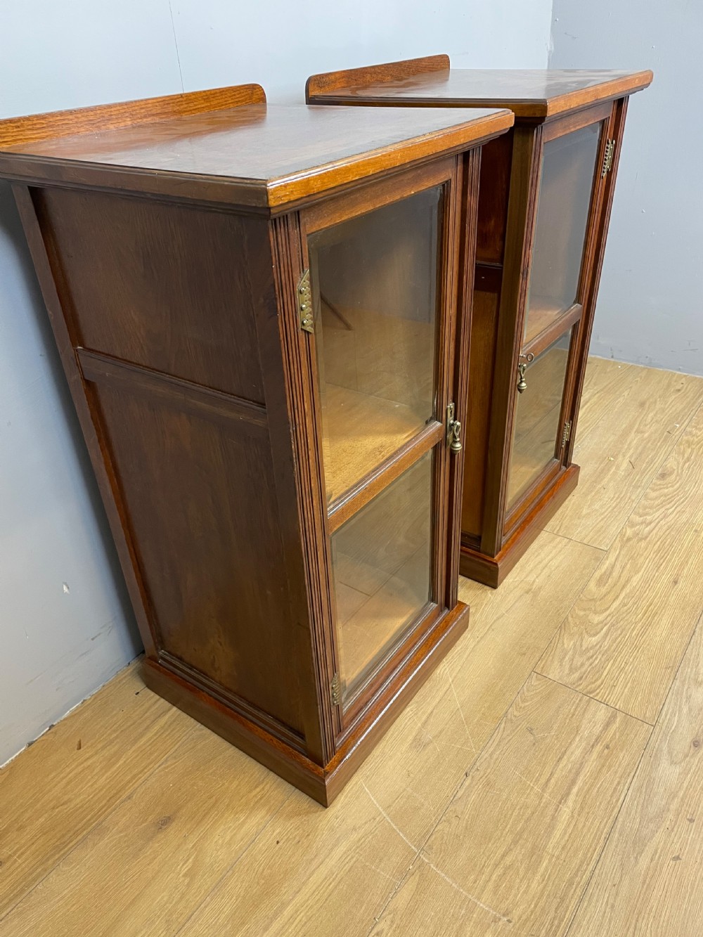 Pair of solid walnut bedside cabinets circa 1900 View III