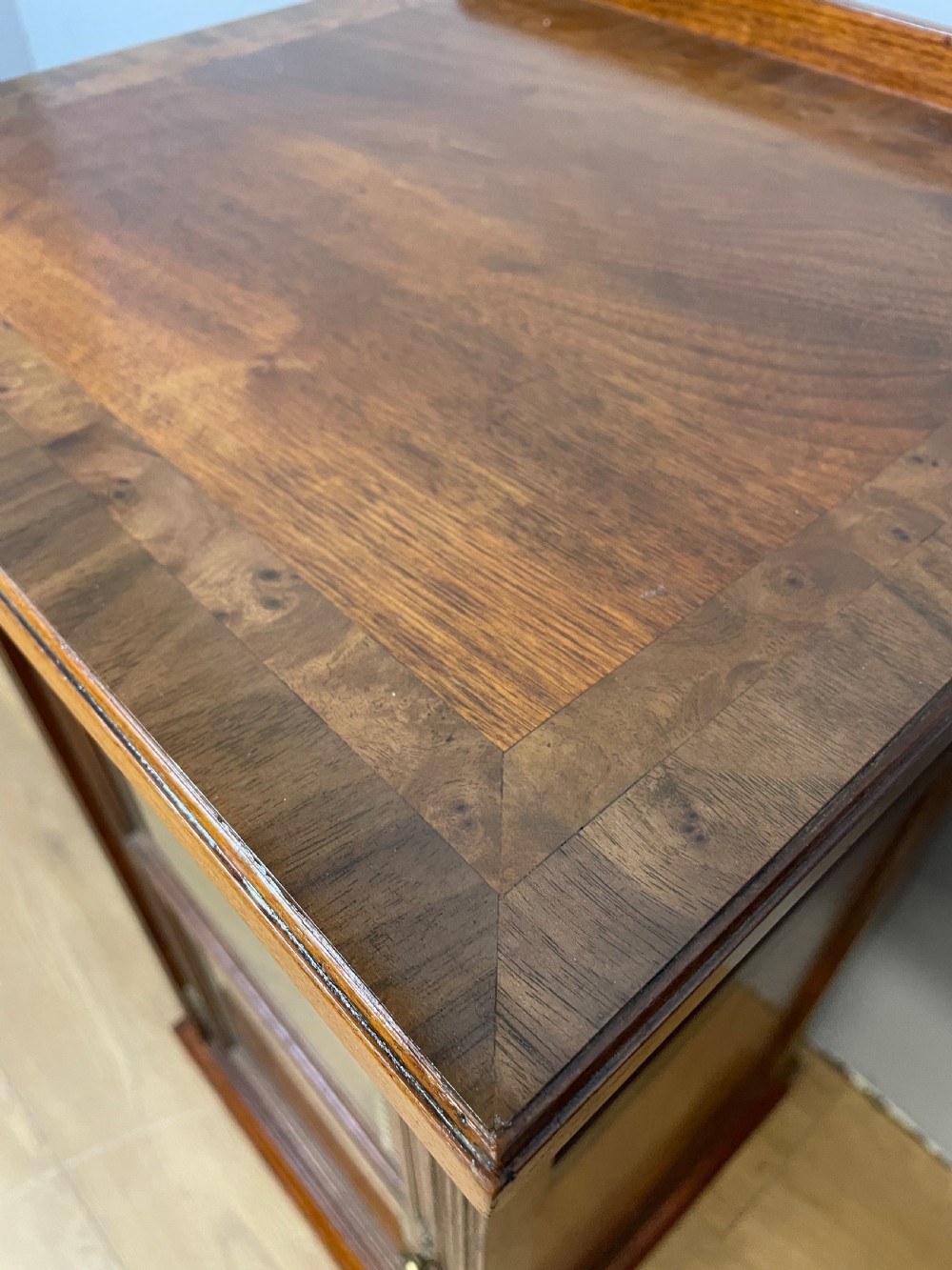 Pair of solid walnut bedside cabinets circa 1900 View IX