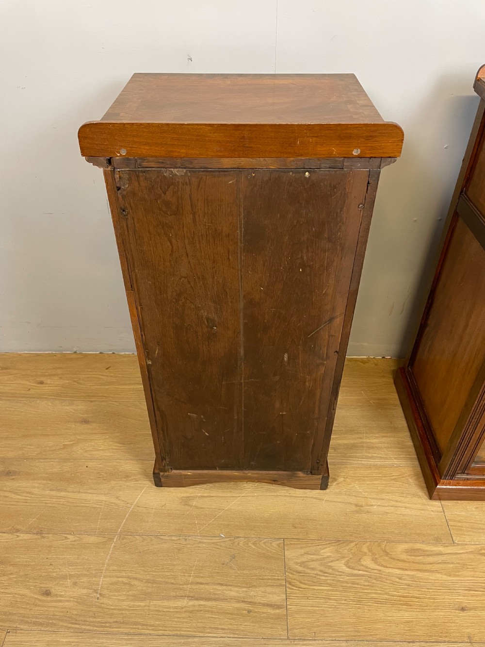 Pair of solid walnut bedside cabinets circa 1900 View X