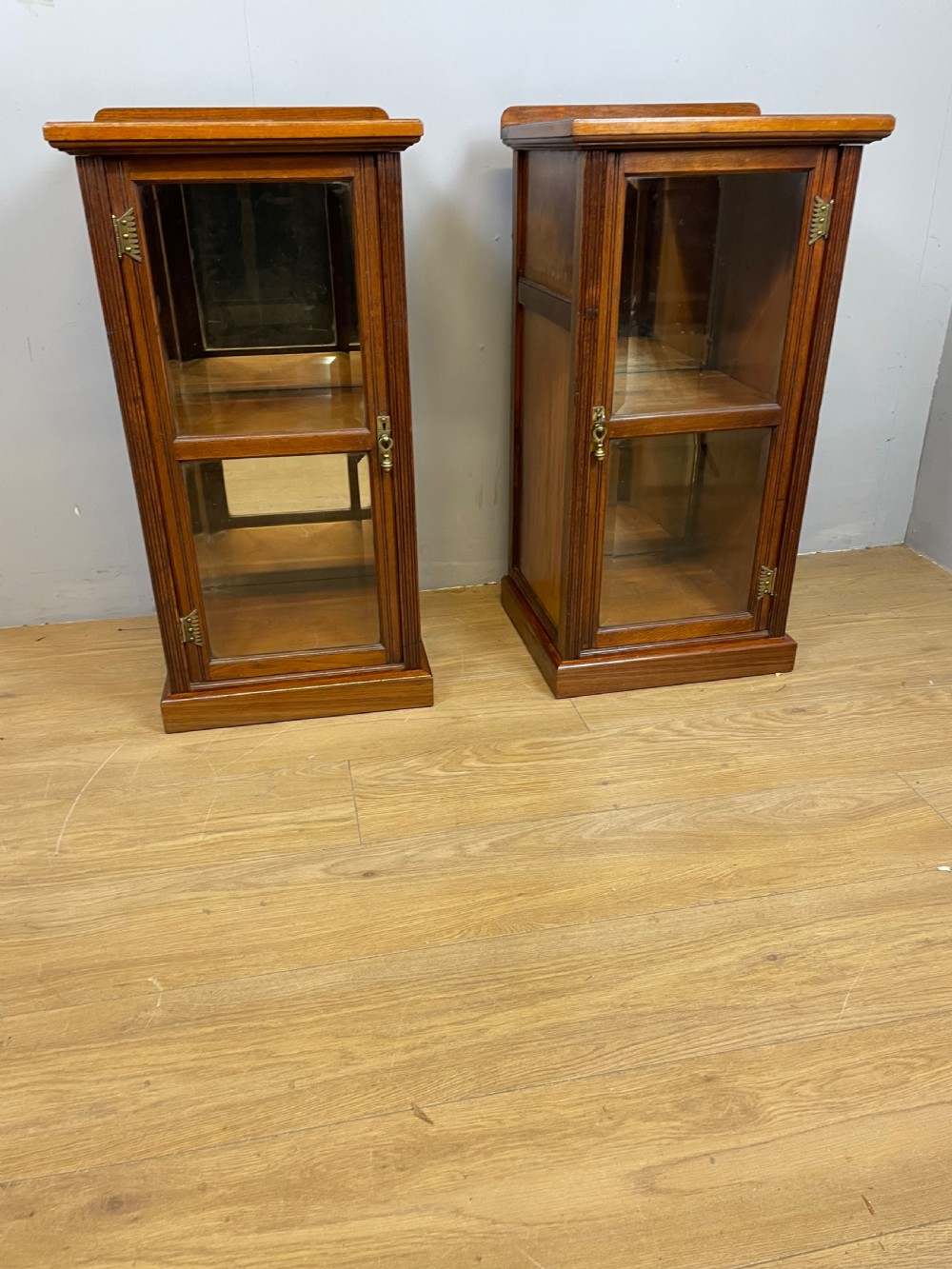 Pair of solid walnut bedside cabinets circa 1900 View XI