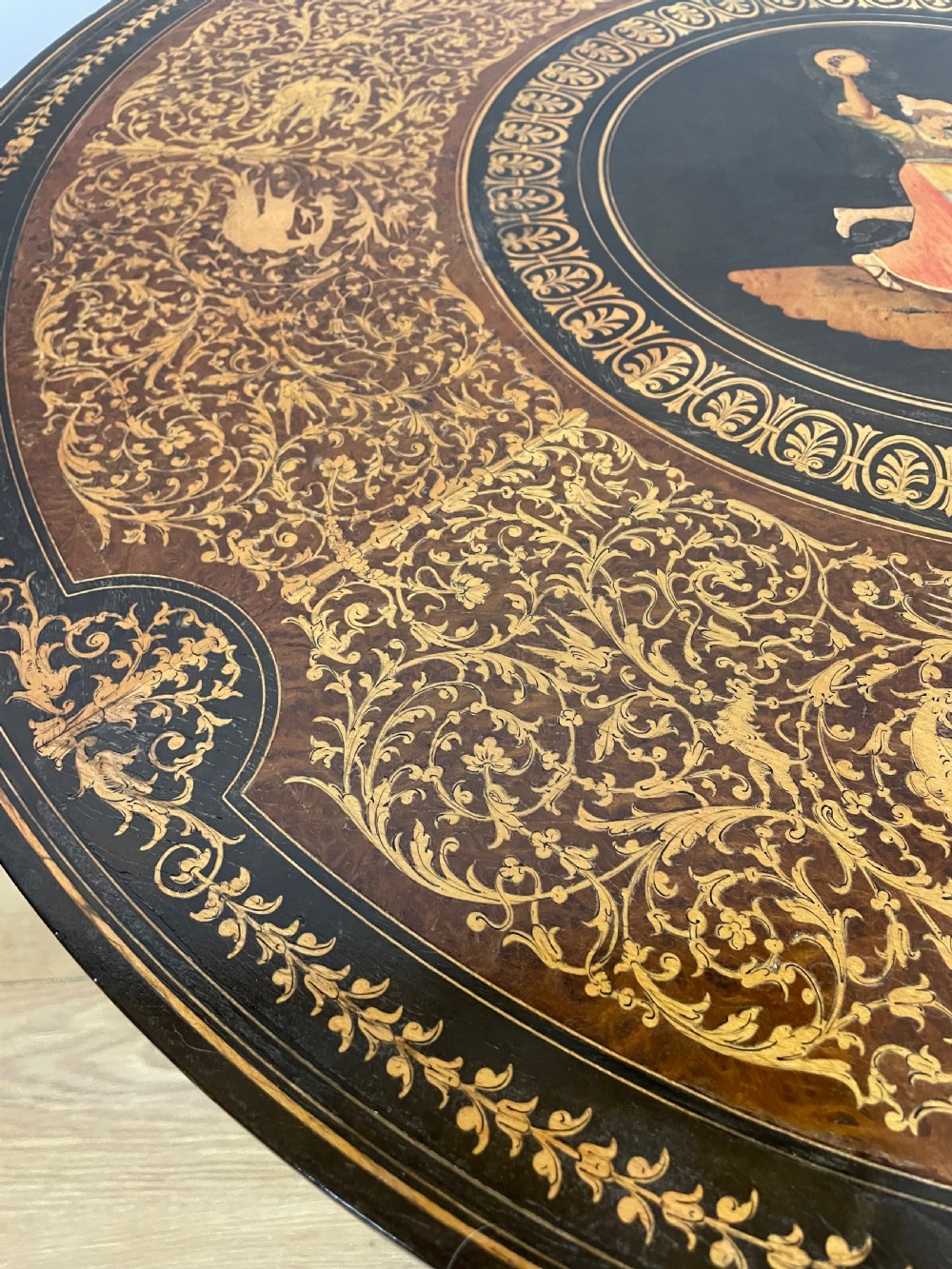 Italian marquetry coffee table circa 1930 View IV
