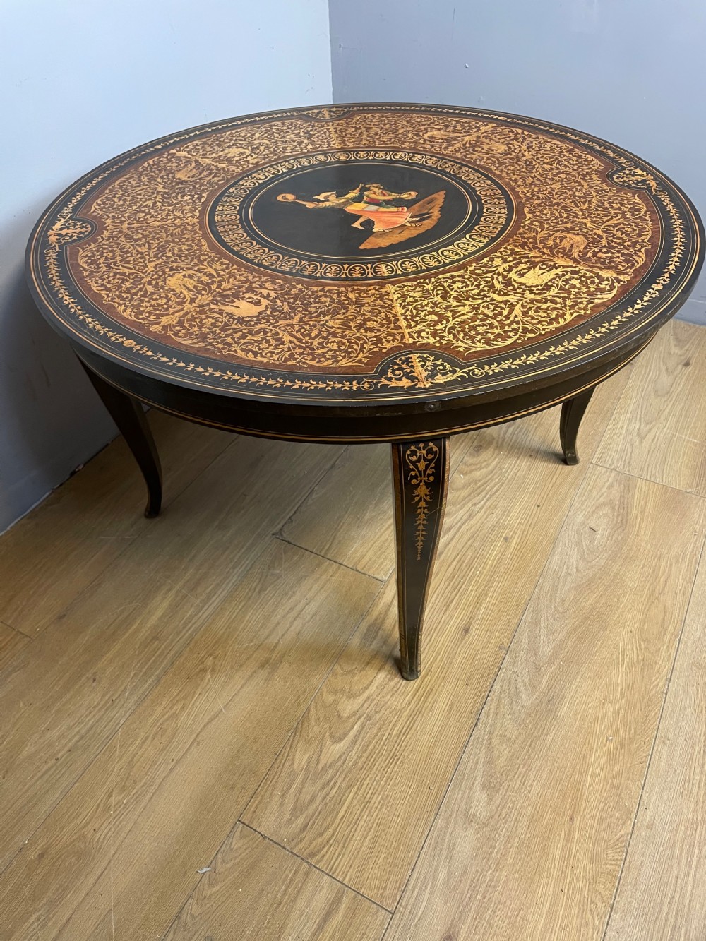 Italian marquetry coffee table circa 1930 View VII