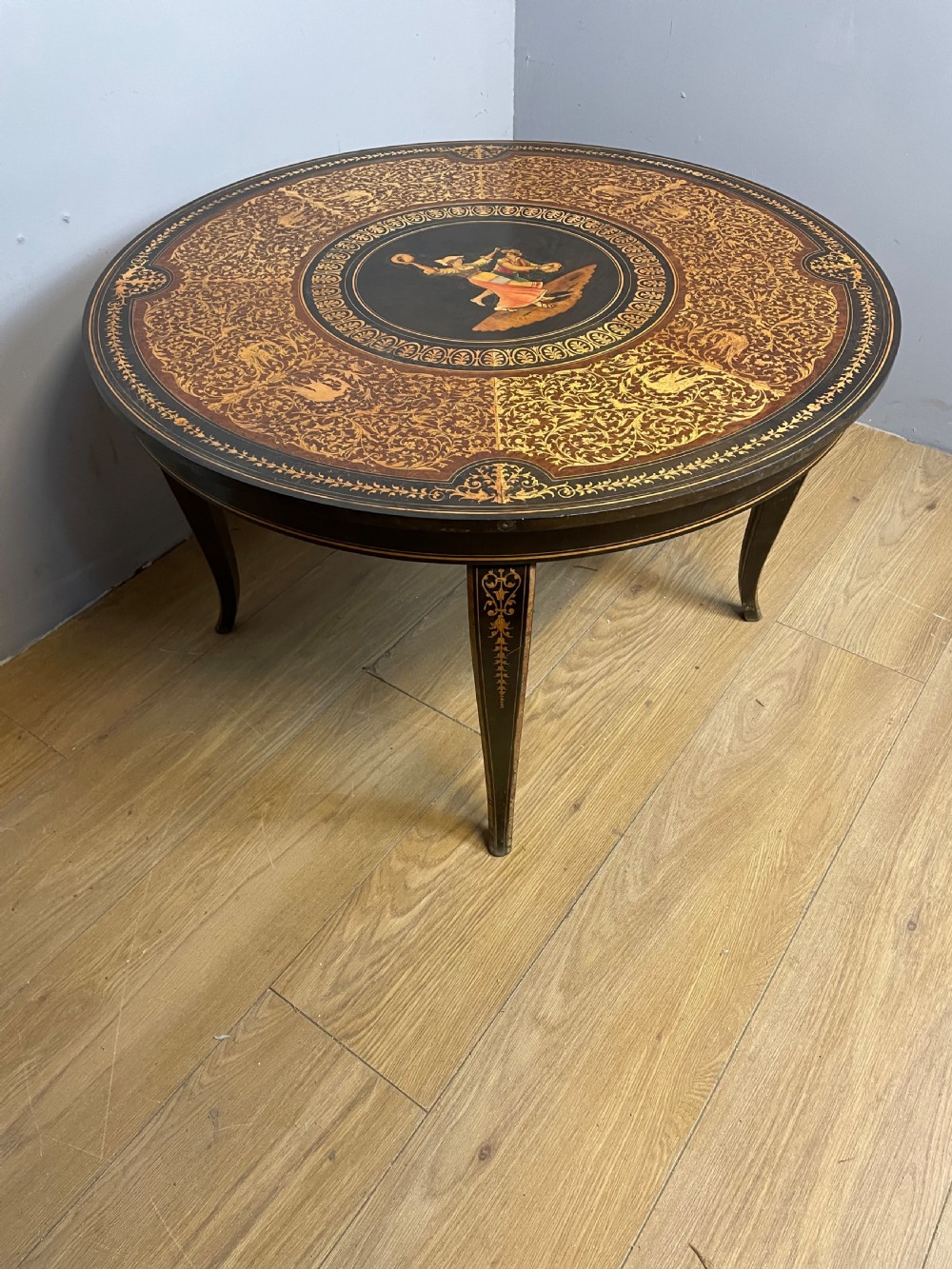Italian marquetry coffee table circa 1930 View X