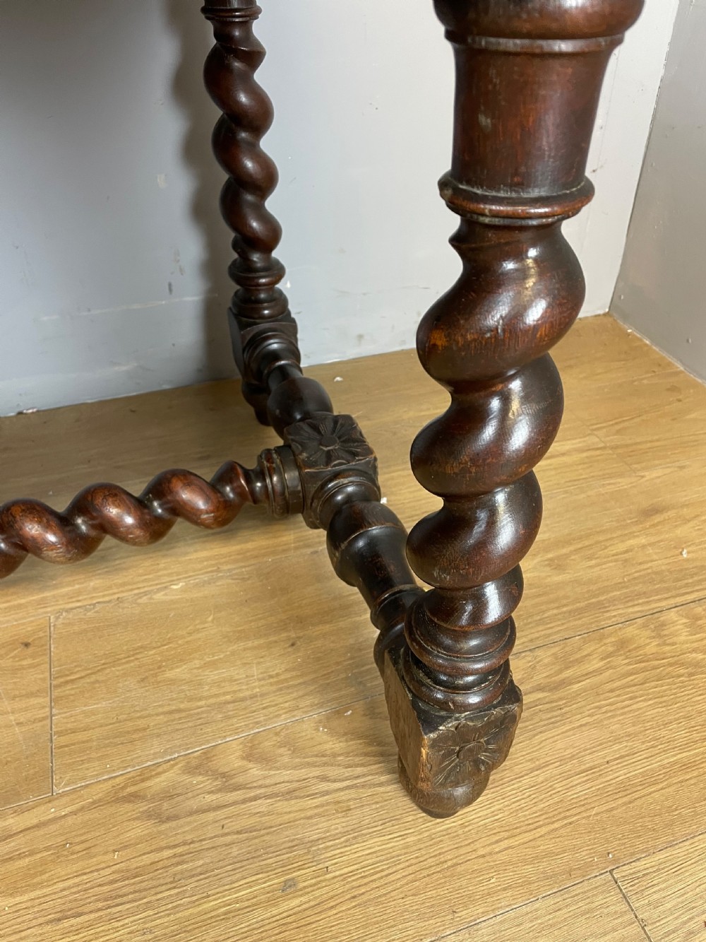 C19th Carved oak writing table  View IX