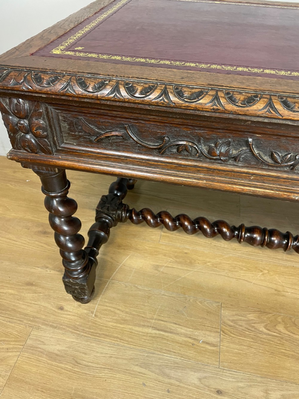 C19th Carved oak writing table  View XII