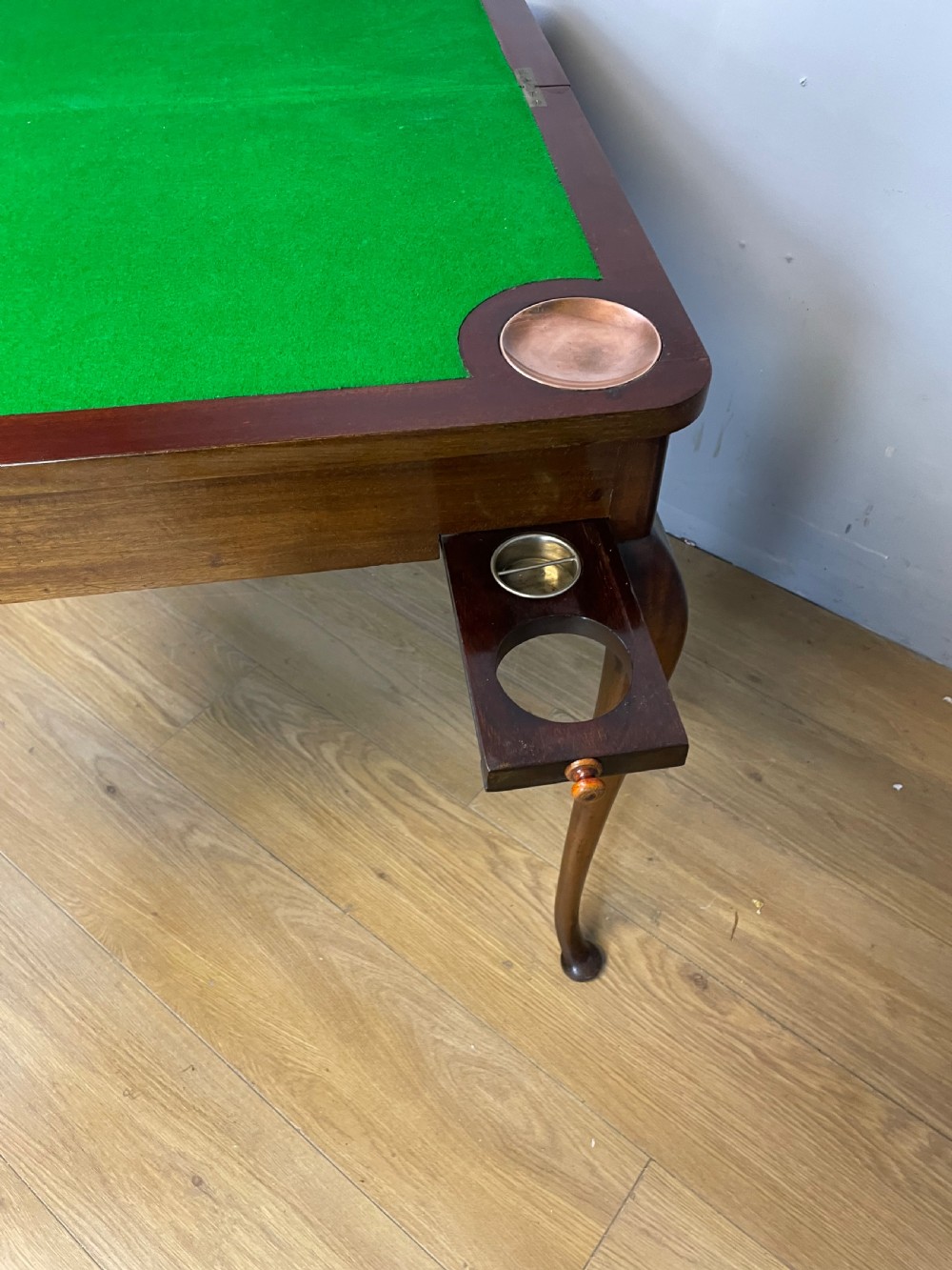 Edwardian mahogany card table on cabriole legs  View II