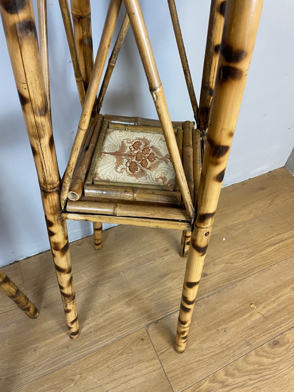 C19TH pair of Art Nouveau bamboo plant stands  View VI