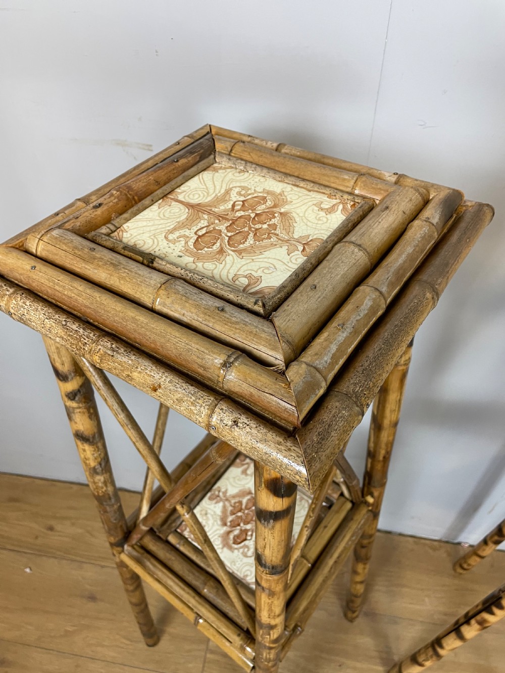 C19TH pair of Art Nouveau bamboo plant stands  View VII