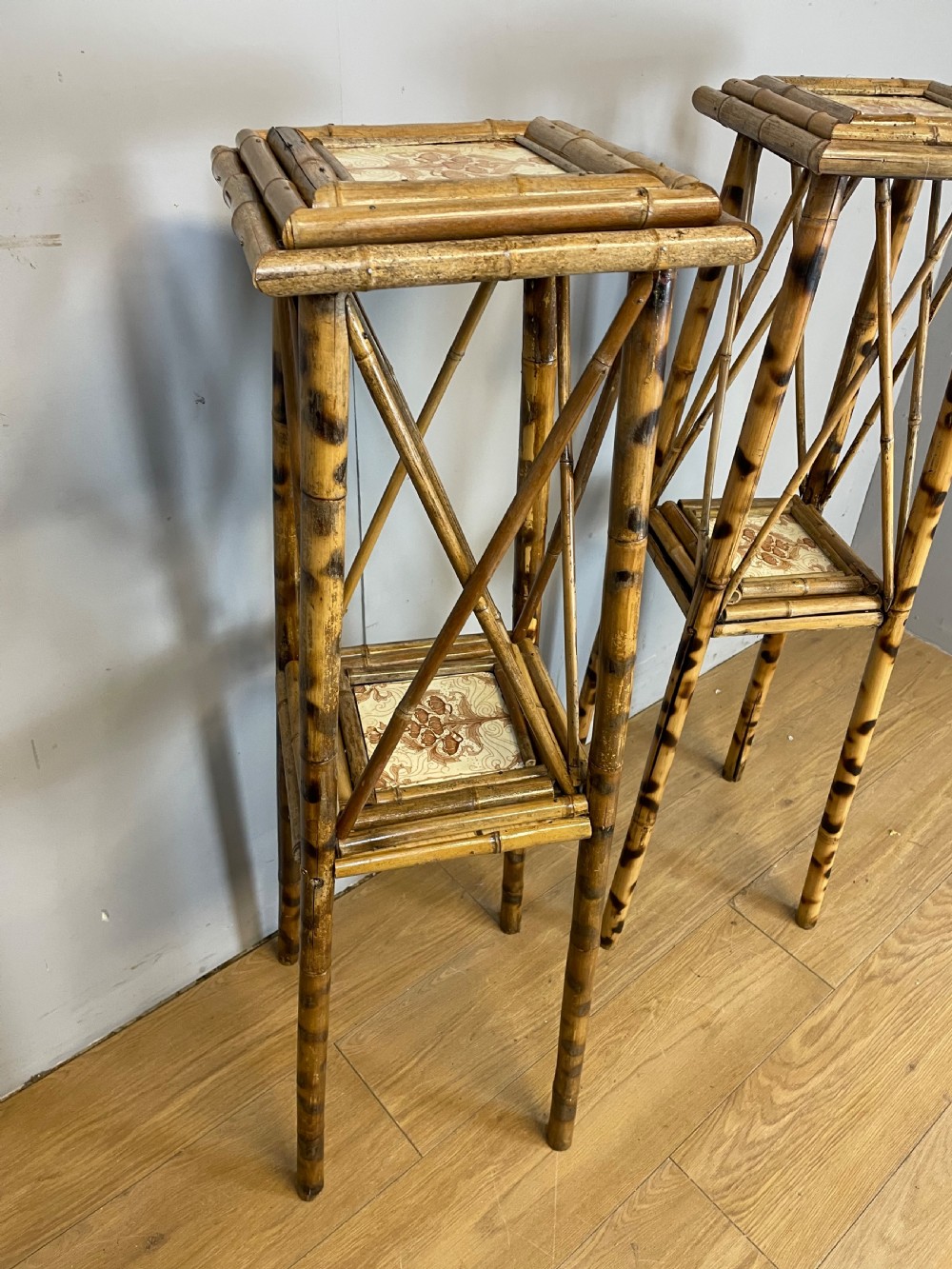 C19TH pair of Art Nouveau bamboo plant stands  View XI
