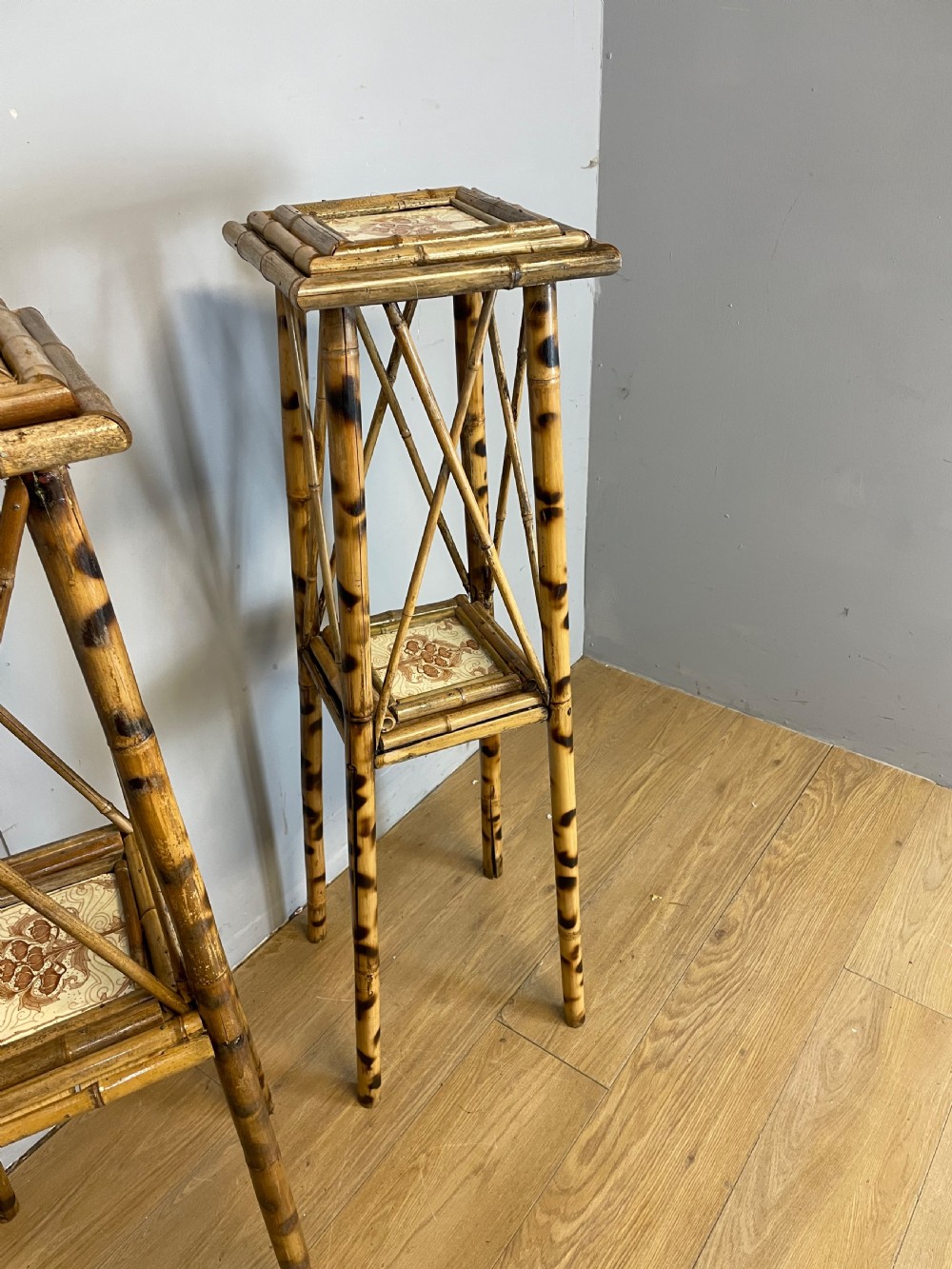 C19TH pair of Art Nouveau bamboo plant stands  View XIV