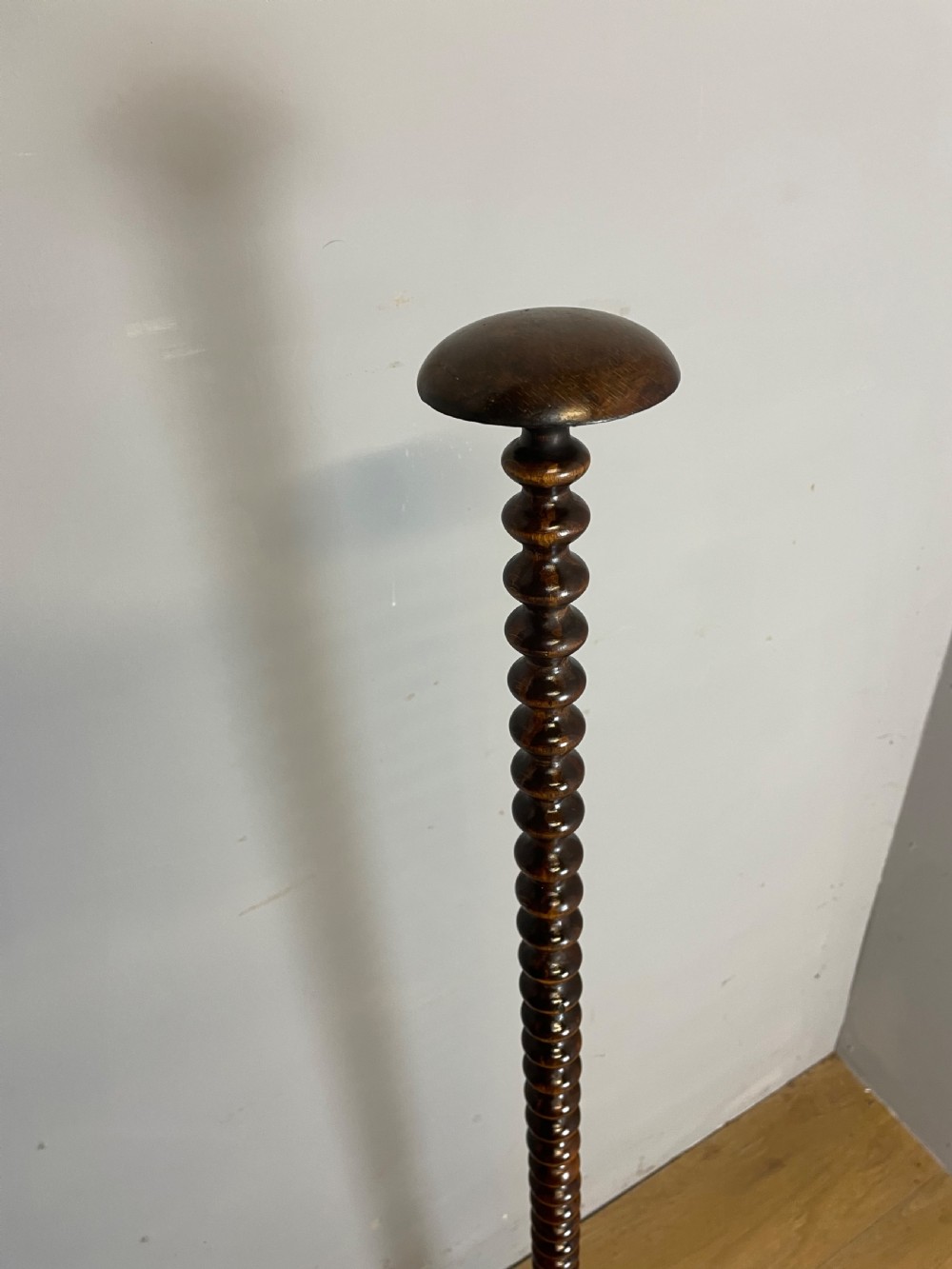 Nineteenth century wig stand on bobbin turned column  View II