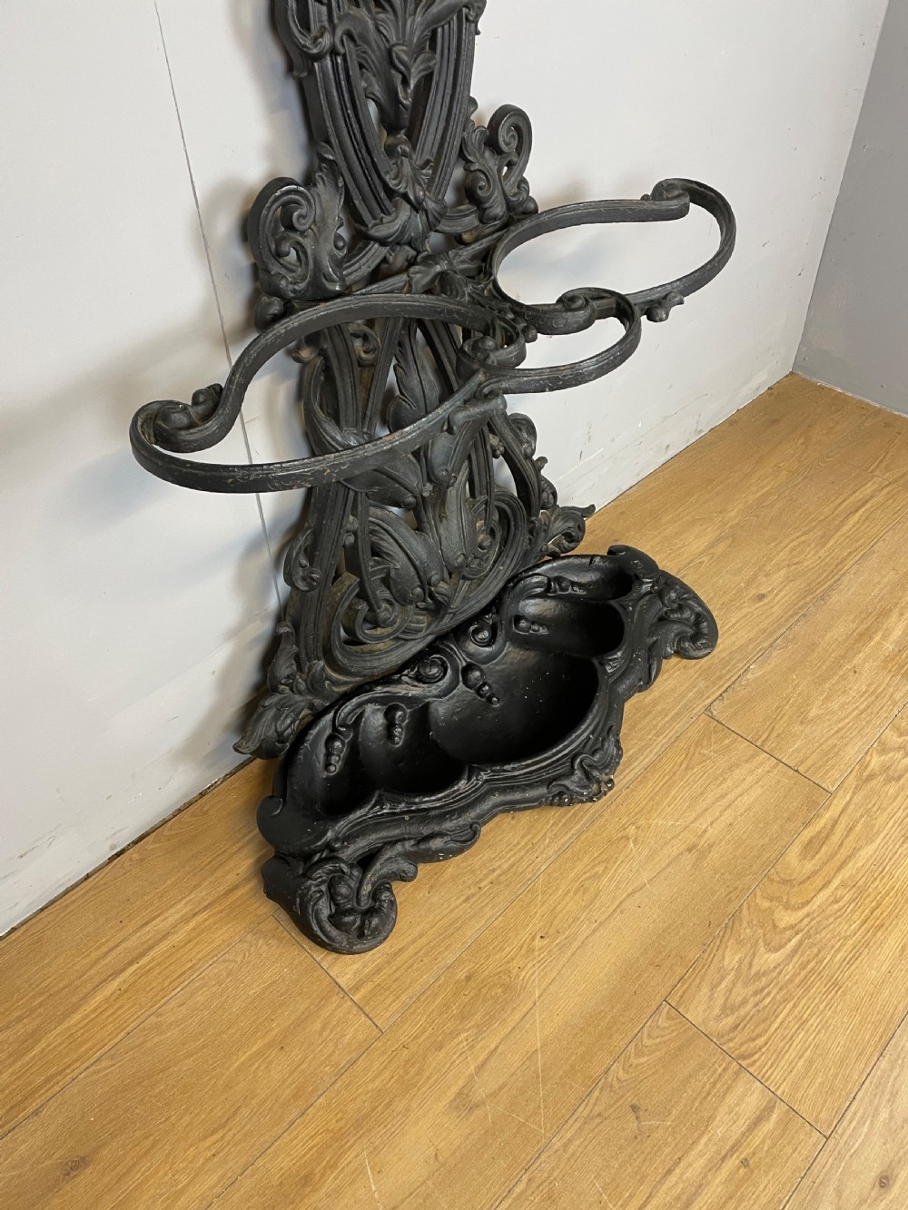 Nineteenth century Coalbrookdale style cast iron hall stand  View III